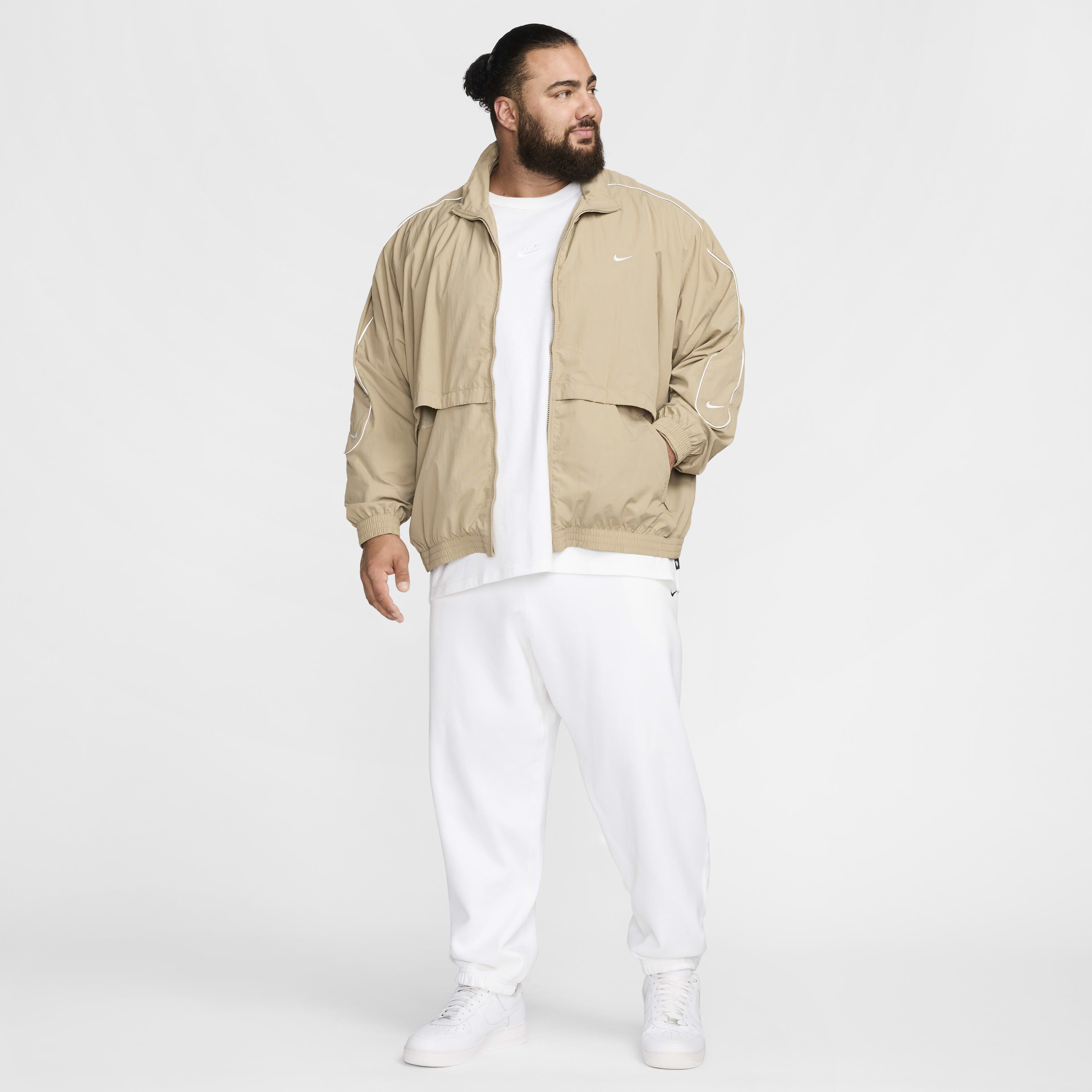 Buy Nike Sportswear Solo Swoosh Men's Woven Tracksuit Jacket Buy Nike Sportswear Solo Swoosh Men's Woven Tracksuit Jacket