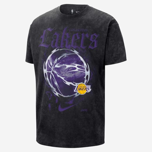 Basketball Tops & T-Shirts-Nike, Los Angeles Lakers Courtside, Men's Nike NBA Max90 T-Shirt