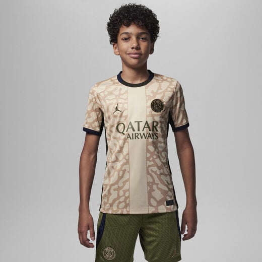 Psg Jordan T-Shirts & Tops-Jordan, Paris Saint-Germain 2023/24 Stadium Fourth, Older Kids' Jordan Dri-FIT Football Replica Shirt