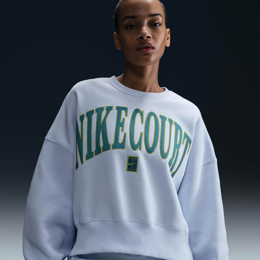 Tennis Hoodies & Sweatshirts-Nike, NikeCourt Phoenix Fleece, Women's Over-Oversized Crew-Neck Tennis Sweatshirt