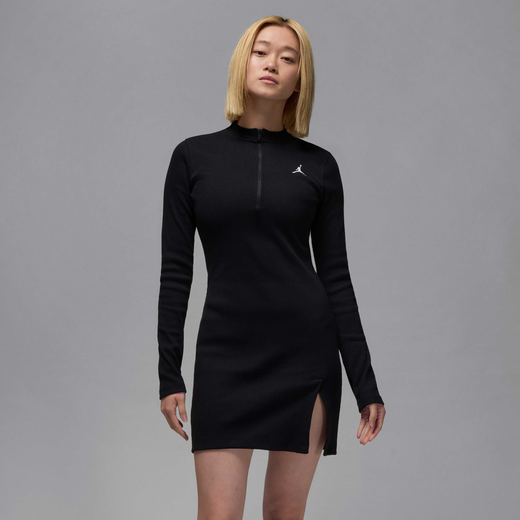 Jordan Skirts & Dresses-JRDN, Jordan, Women's 1/2-Zip Long-Sleeve Knit Dress