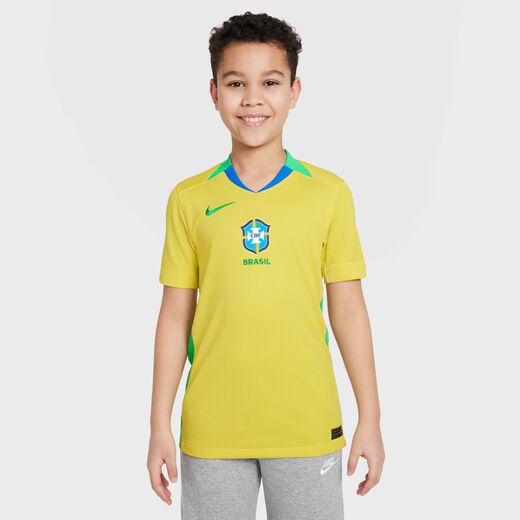 Next Gen-NTK-Nike, Brazil 2025 Stadium Home (Women's Team), Big Kids' Nike Dri-FIT Soccer Replica Jersey