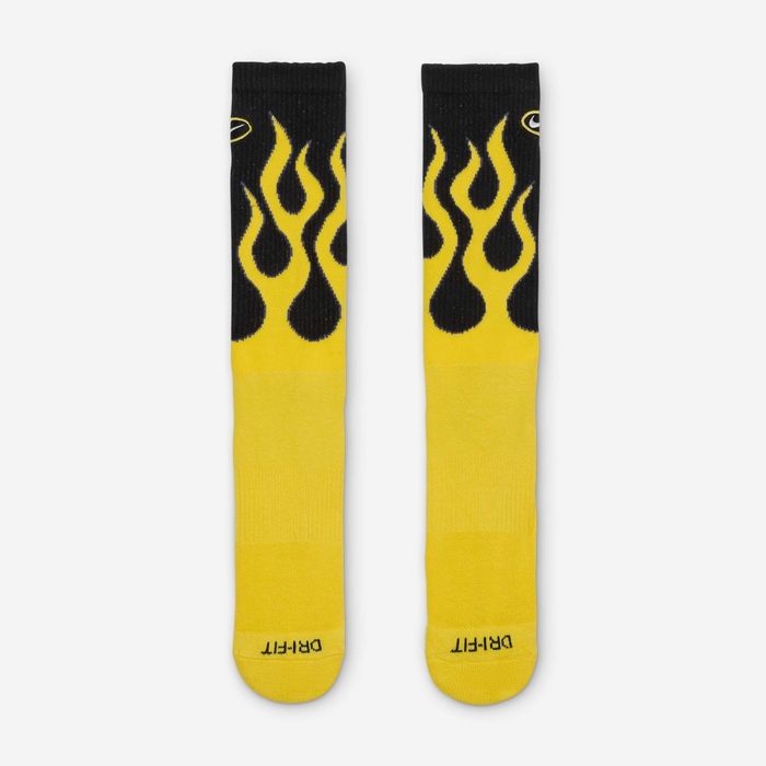 Nike Everyday Plus Cushioned Crew Socks (1 Pair) Black/Tour Yellow/White