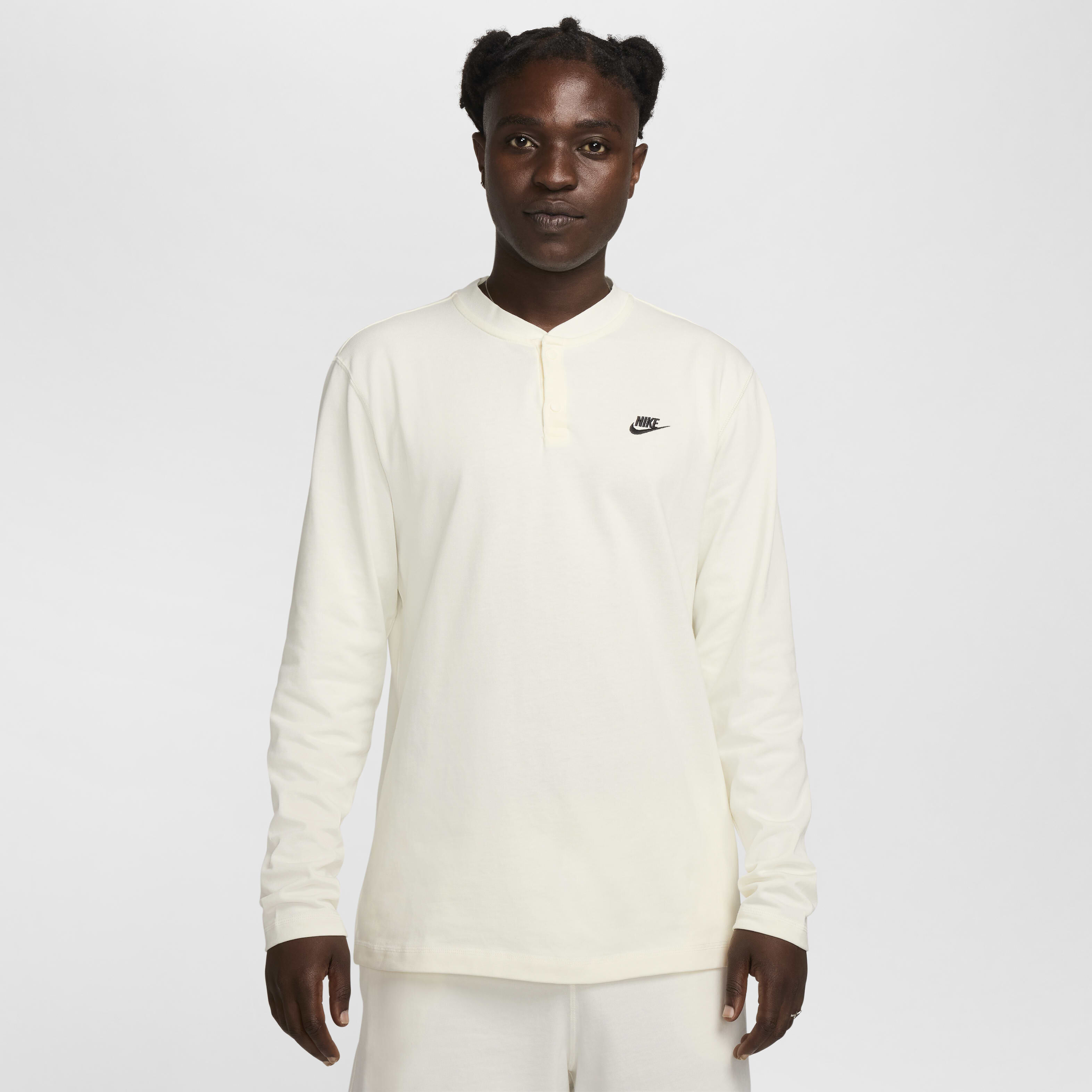 Buy Nike Club Men's Long-Sleeve Henley - Sail/Sail/Black