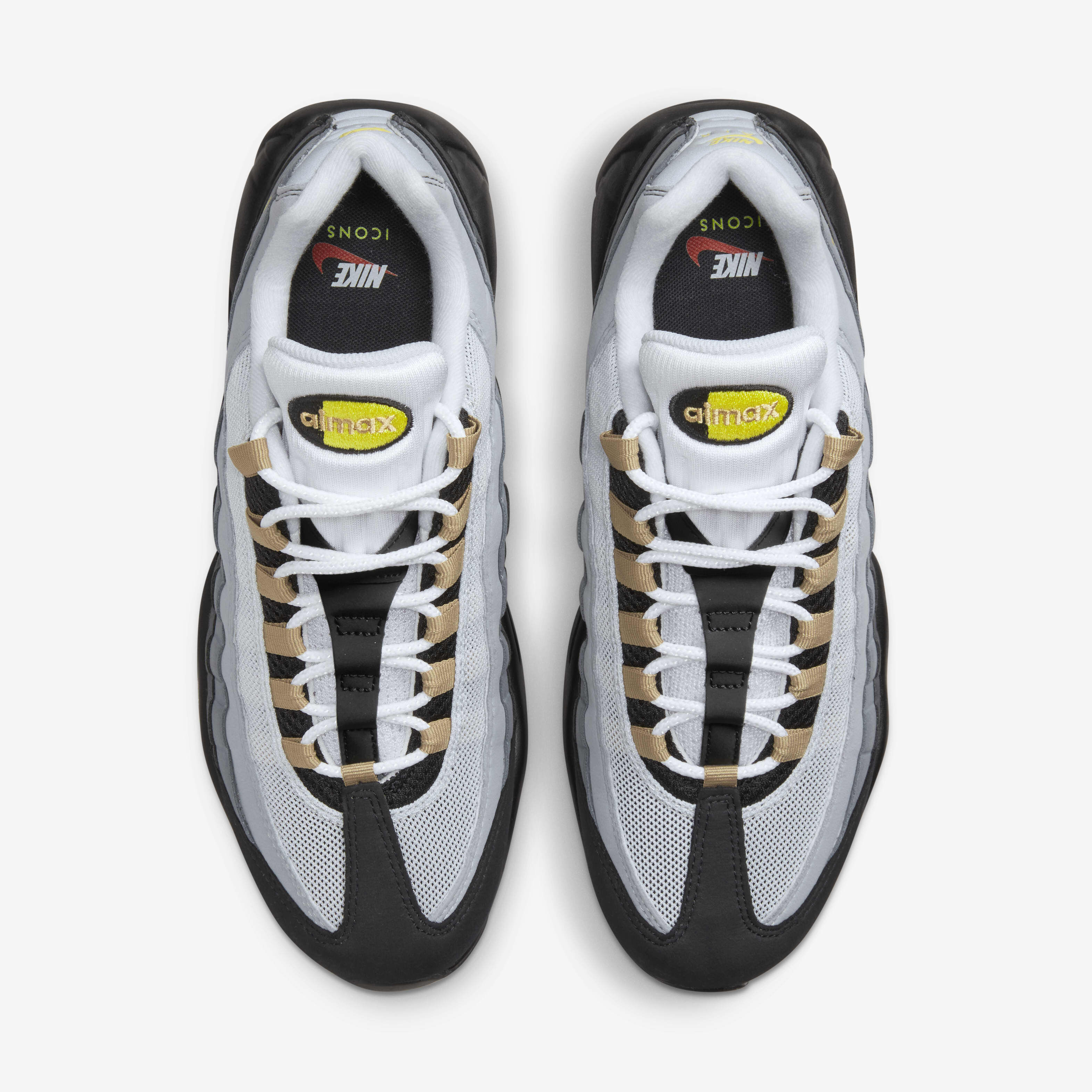 Yellow black and white air max 95 top