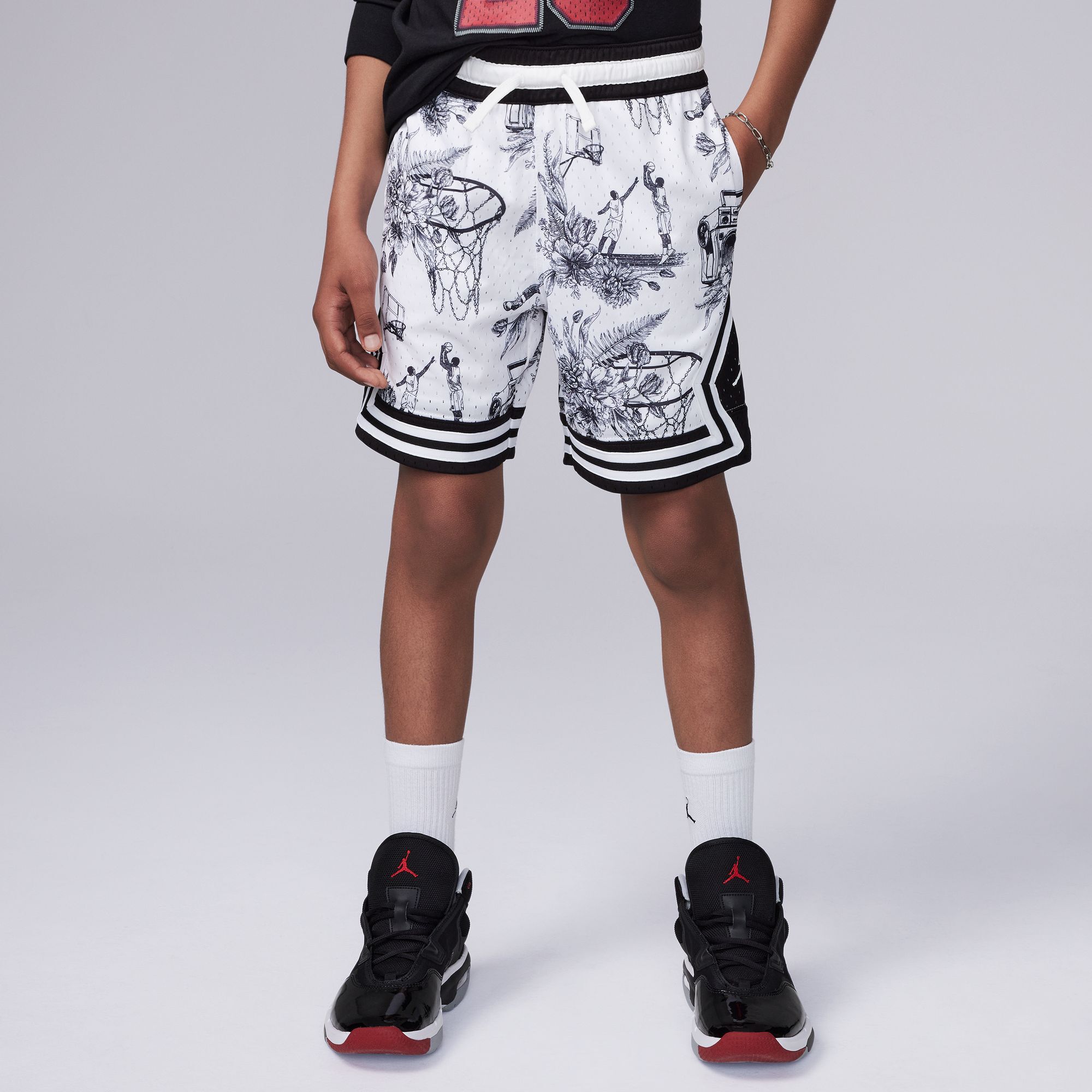 NIKE Df SPRT Dmnd Shorts Black/White/White/White S at Amazon