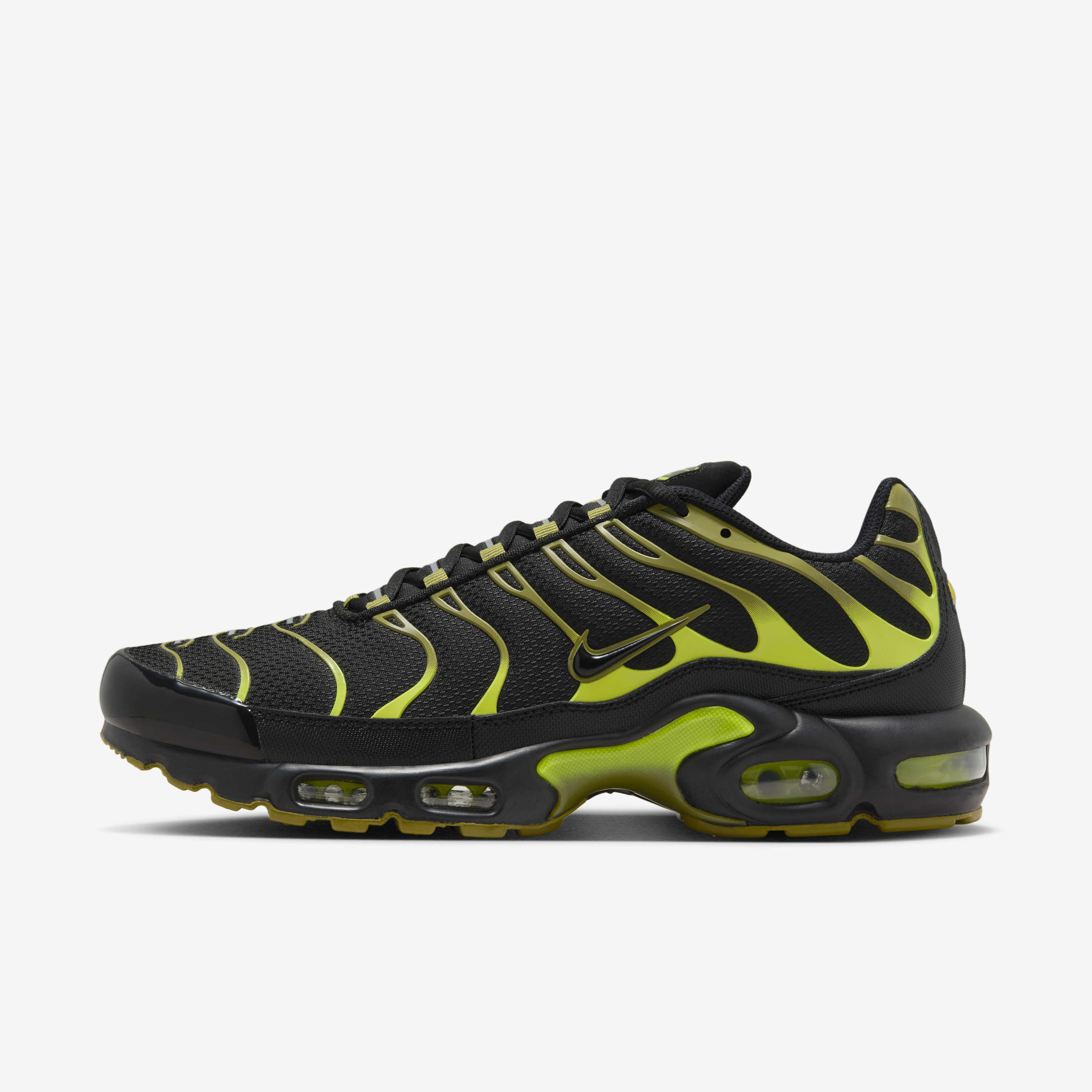 Nike air max plus men's black and yellow cheap