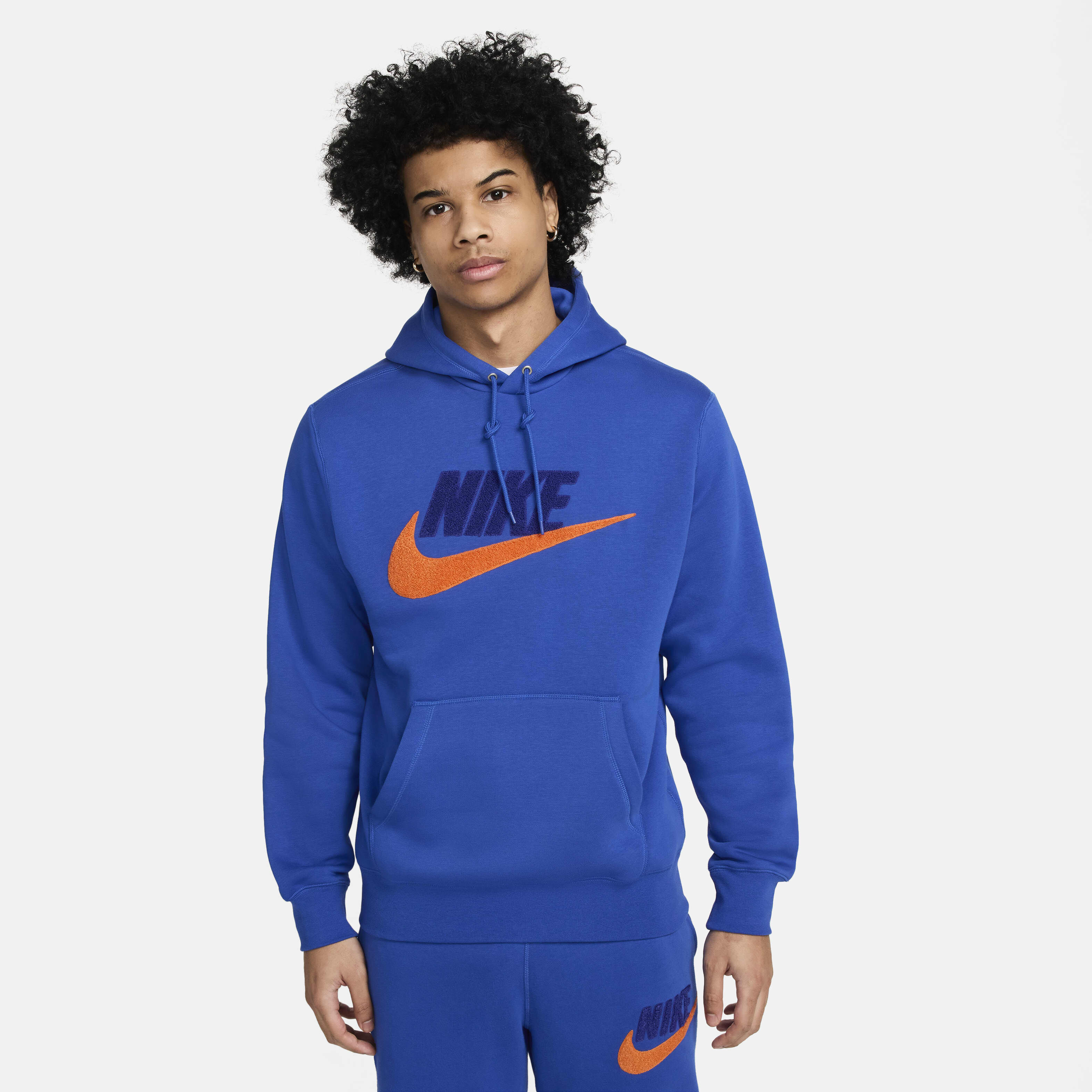 Buy Nike Club Fleece Men's Pullover Hoodie - Game Royal/Game Royal/Safety  Orange | Nike UAE Official