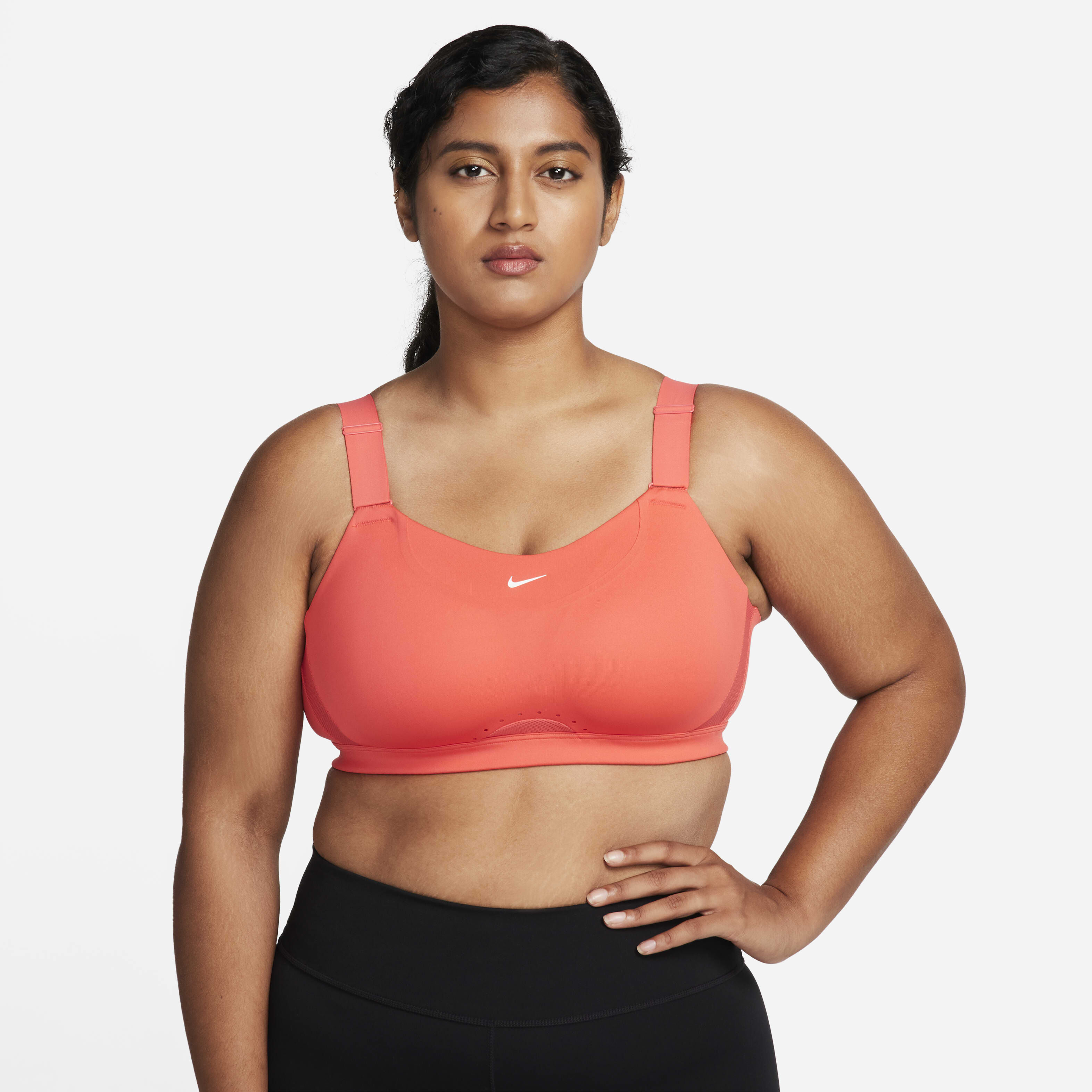 Neon orange nike sports bra discount
