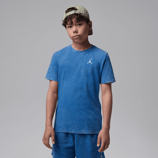 T-Shirts & Tops-JRDN, Jordan, Big Kids' Air Embroidered Acid Wash T-Shirt