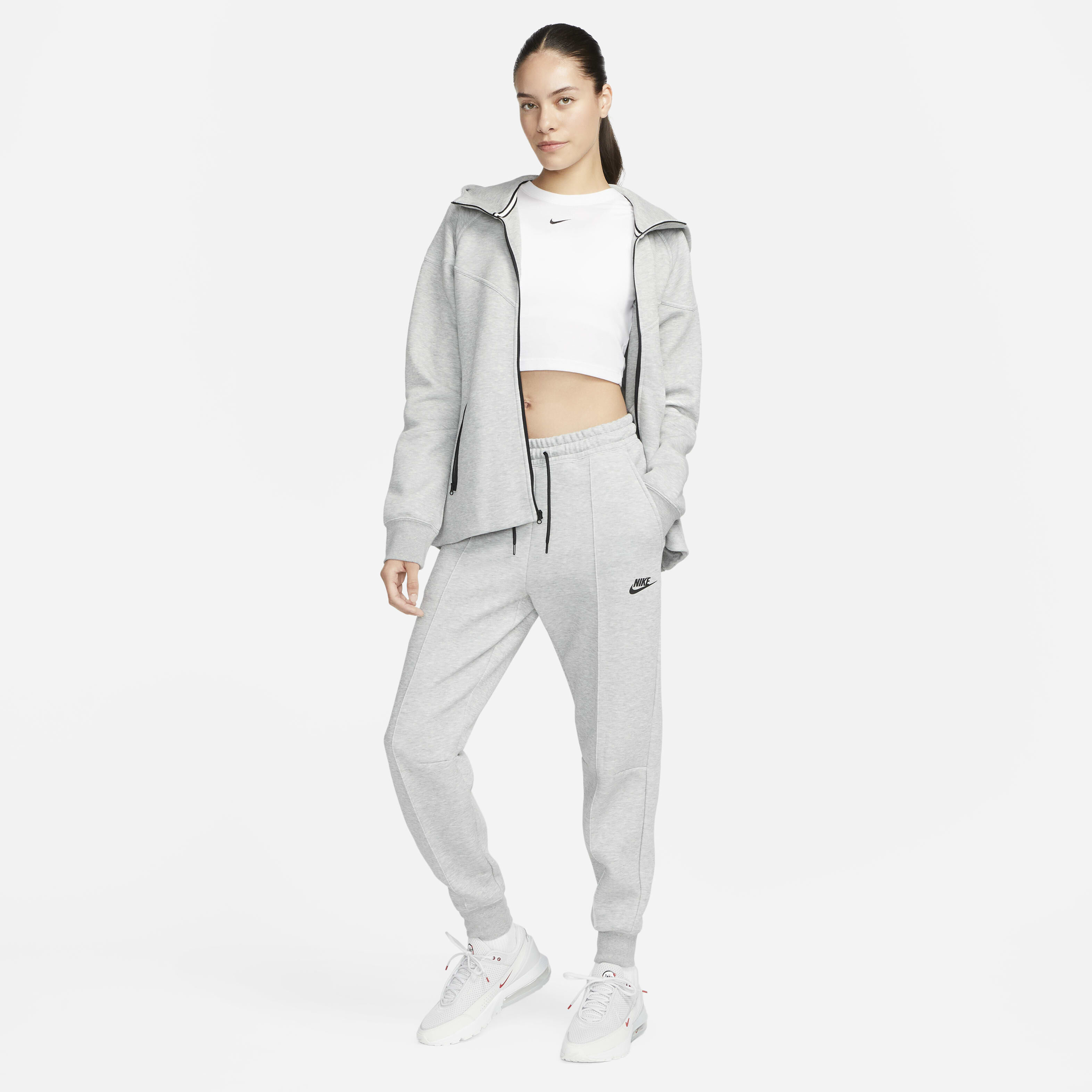 Nike fleece joggers womens grey online