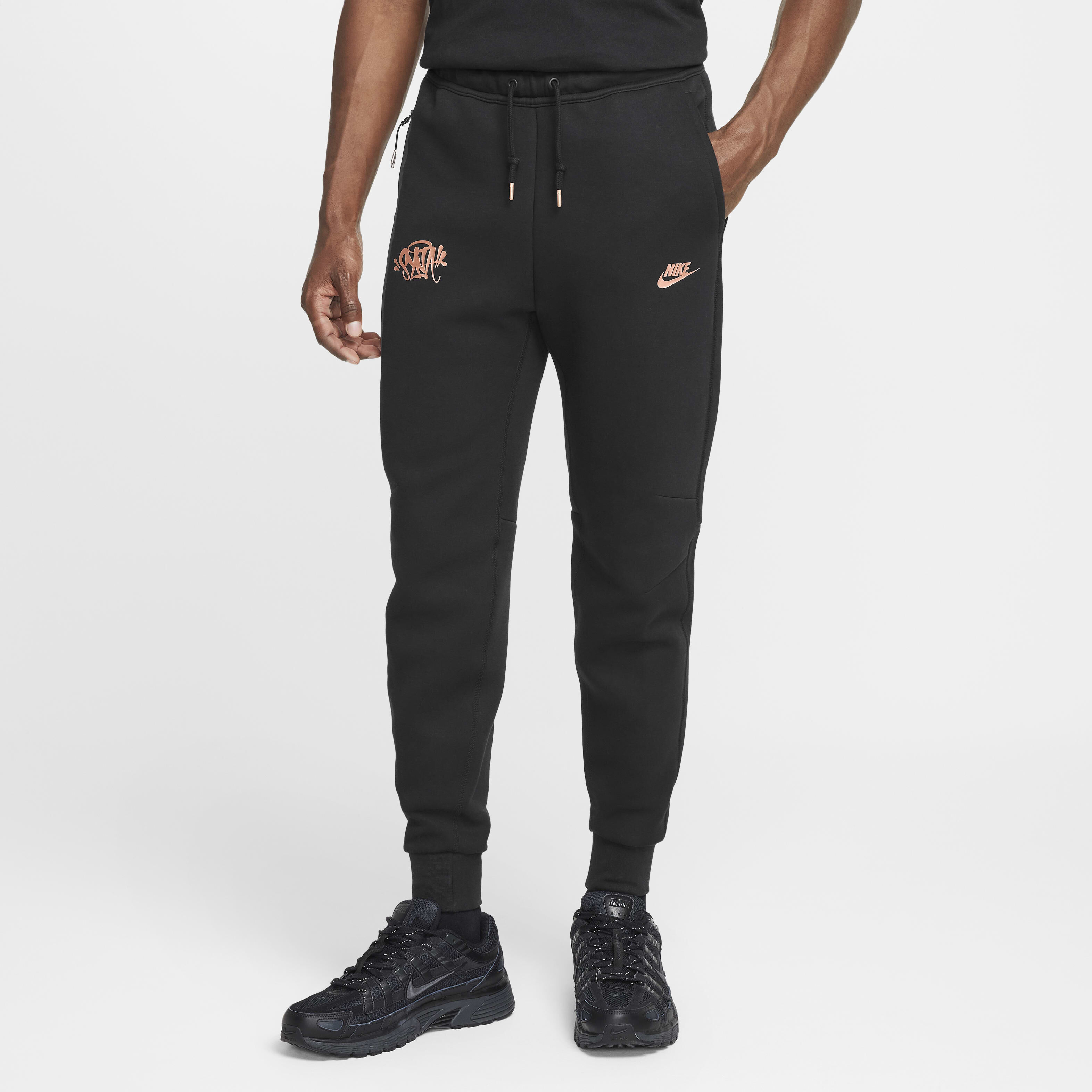 Nike tech fleece pants black mens 2025