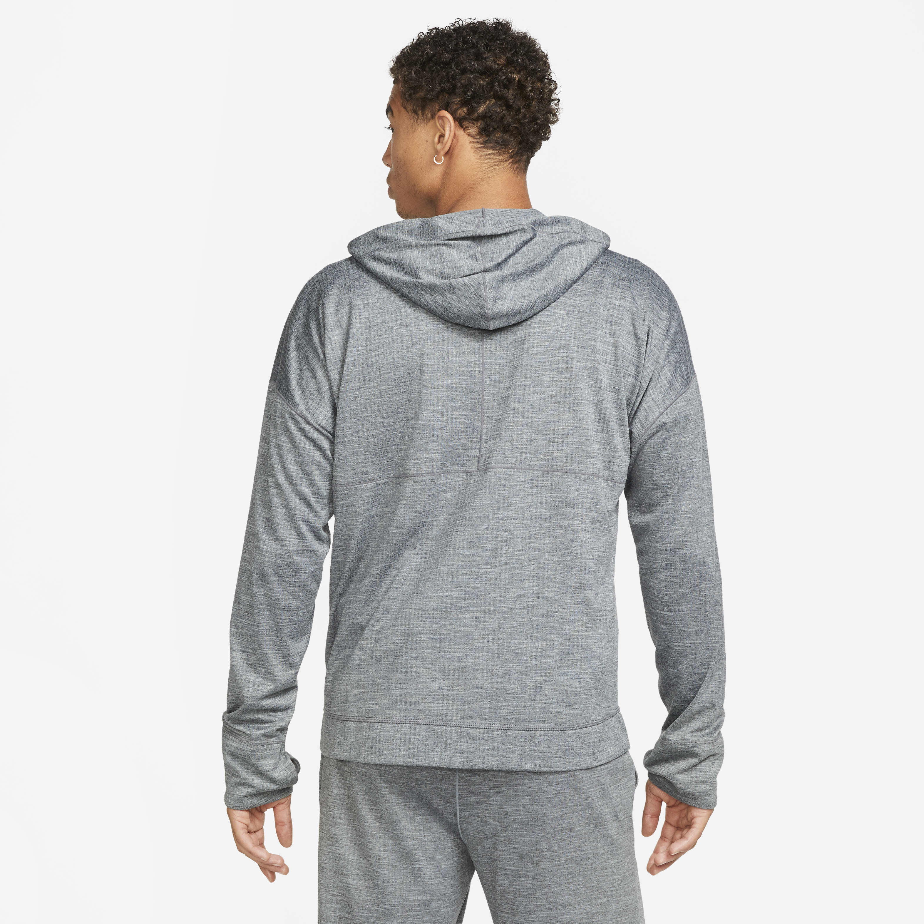 Buy Nike Yoga Dri FIT Men s Full Zip Jersey Hoodie Cool Grey Heather Cool Grey Nike UAE Official