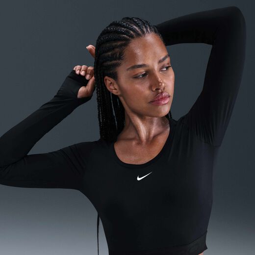 Nike Pro Set-Nike, Nike Pro, Women's Dri-FIT Cropped Long-Sleeve Top