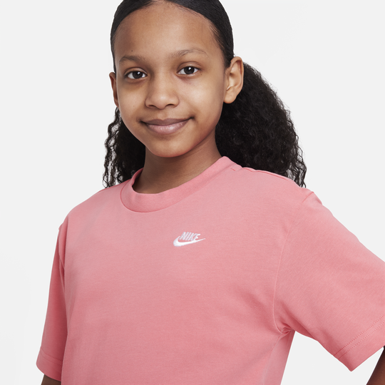 Pink nike t shirt dress deals