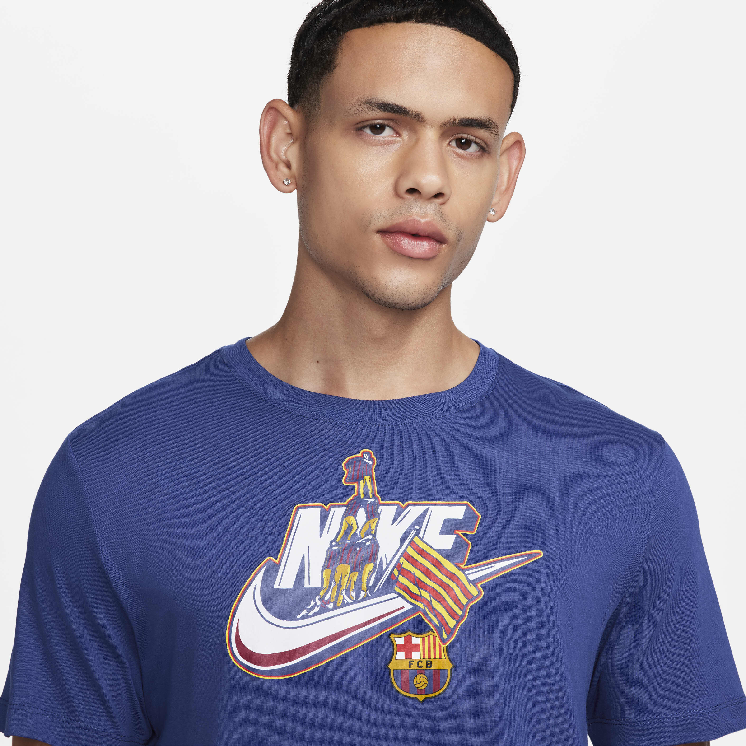 Buy F.C. Barcelona Men s Nike T Shirt Deep Royal Blue Nike UAE Official
