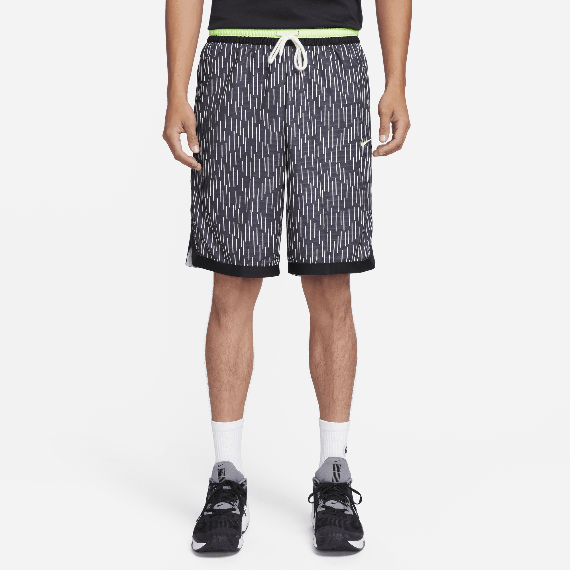 Men stripe contrast drawstring discount waist sport basketball shorts