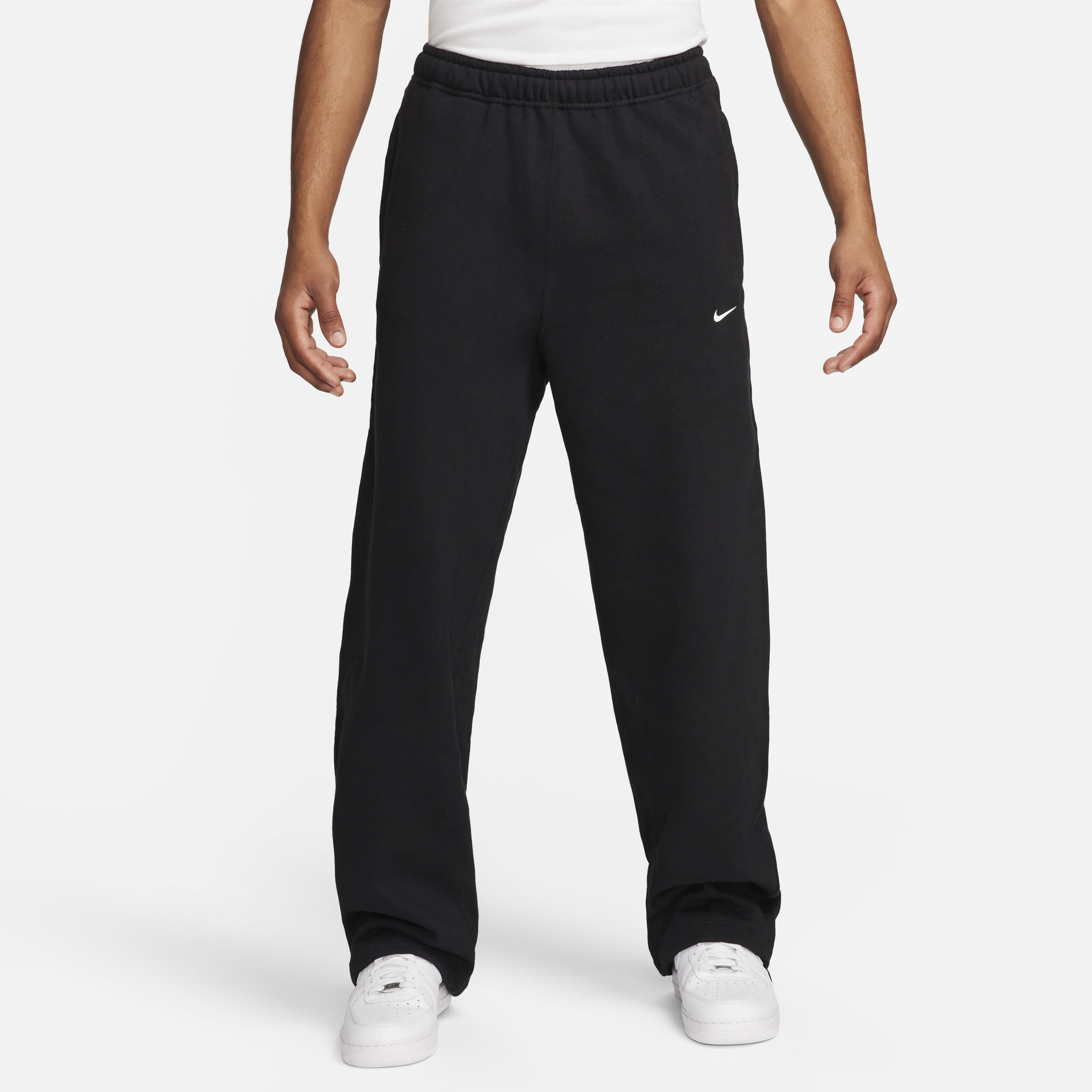 Buy Nike Solo Swoosh Men s Open Hem Fleece Trousers Nike UAE Official