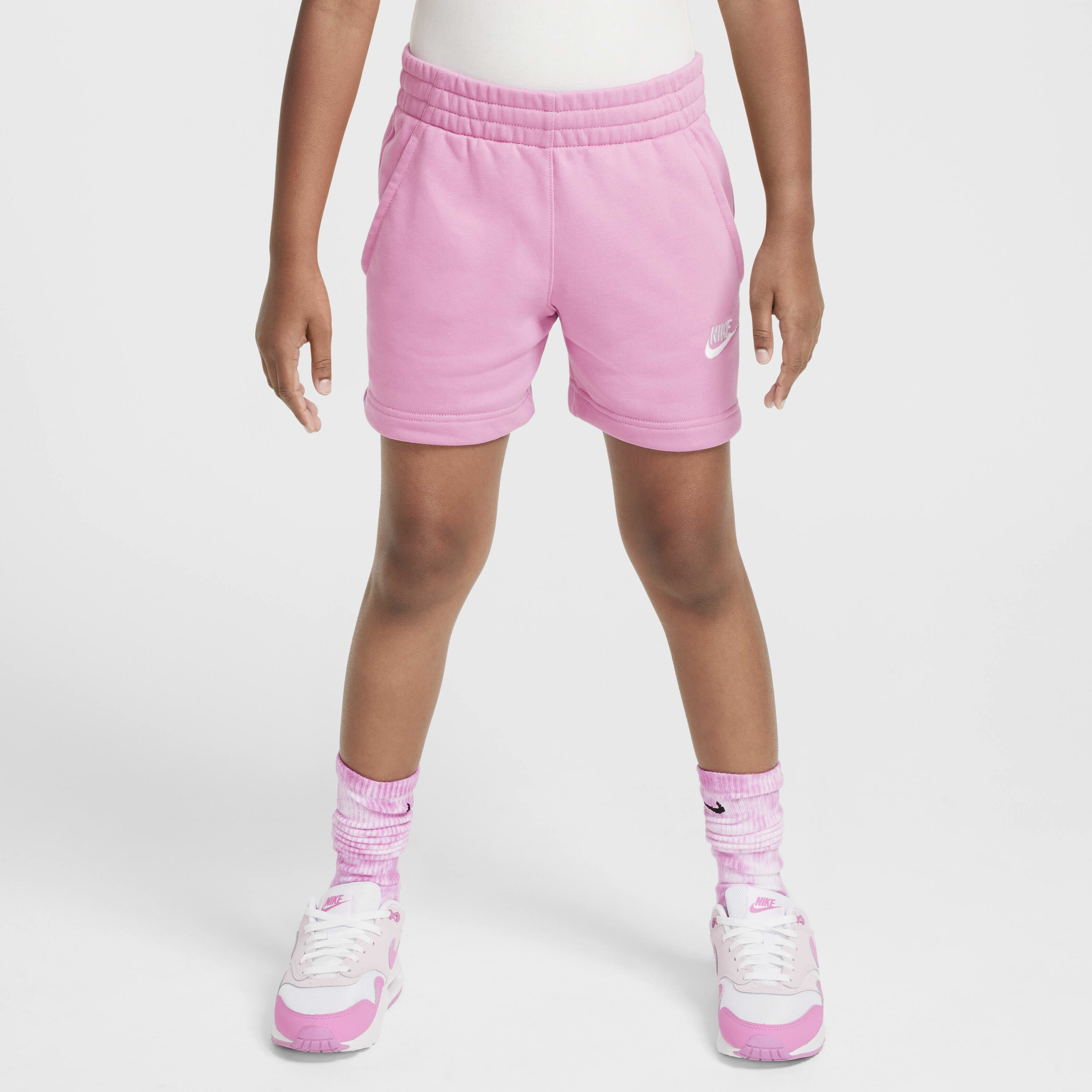 Nike sportswear club fleece shorts pink discount