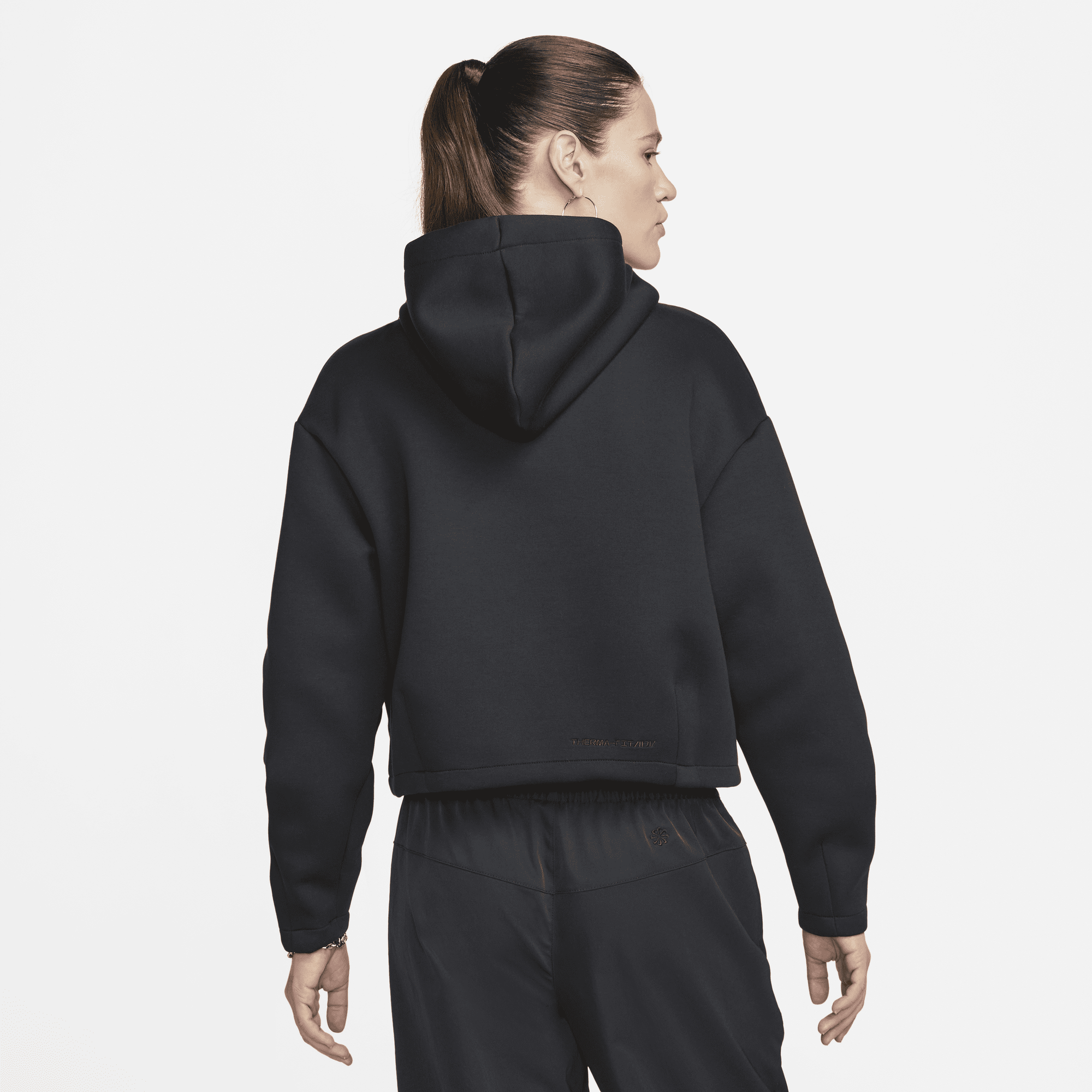 Nike women's therma cropped pullover 2025 hoodi