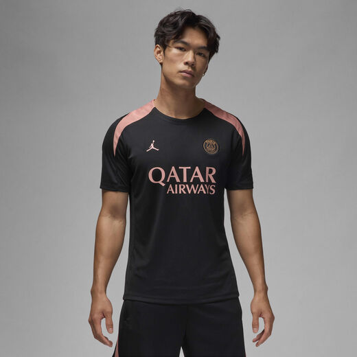 Psg Jordan T-Shirts & Tops-Jordan, Paris Saint-Germain Strike Third, Men's Jordan Dri-FIT Football Knit Short-Sleeve Top