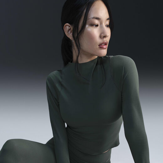 Yoga Tops & T-Shirts-Nike, Nike Zenvy, Women's Dri-FIT Long-Sleeve Top
