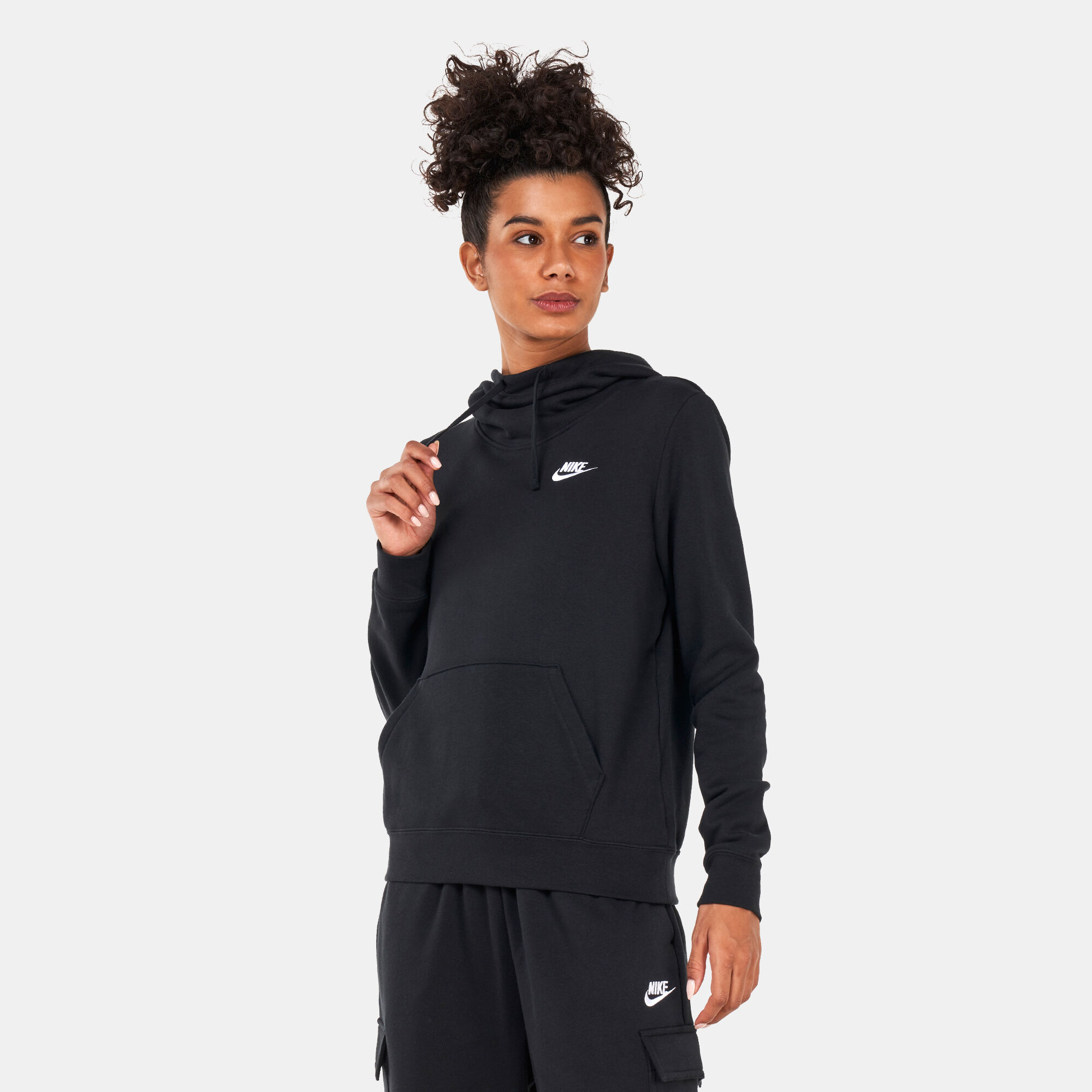 Nike funnel neck fleece on sale lined varsity hooded pullove