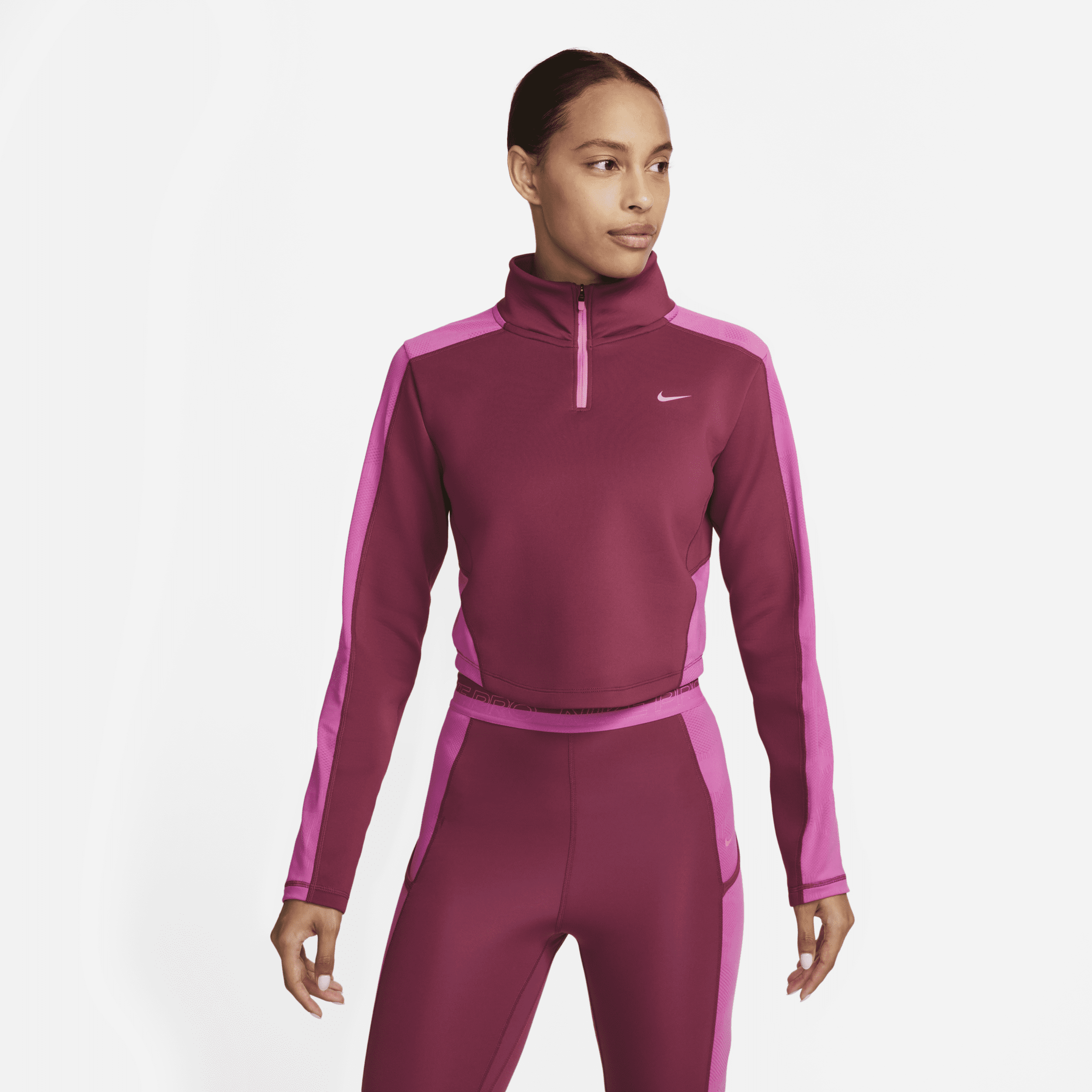 Shop Dri FIT Women s Long Sleeve 1 4 Zip Training Top Nike UAE