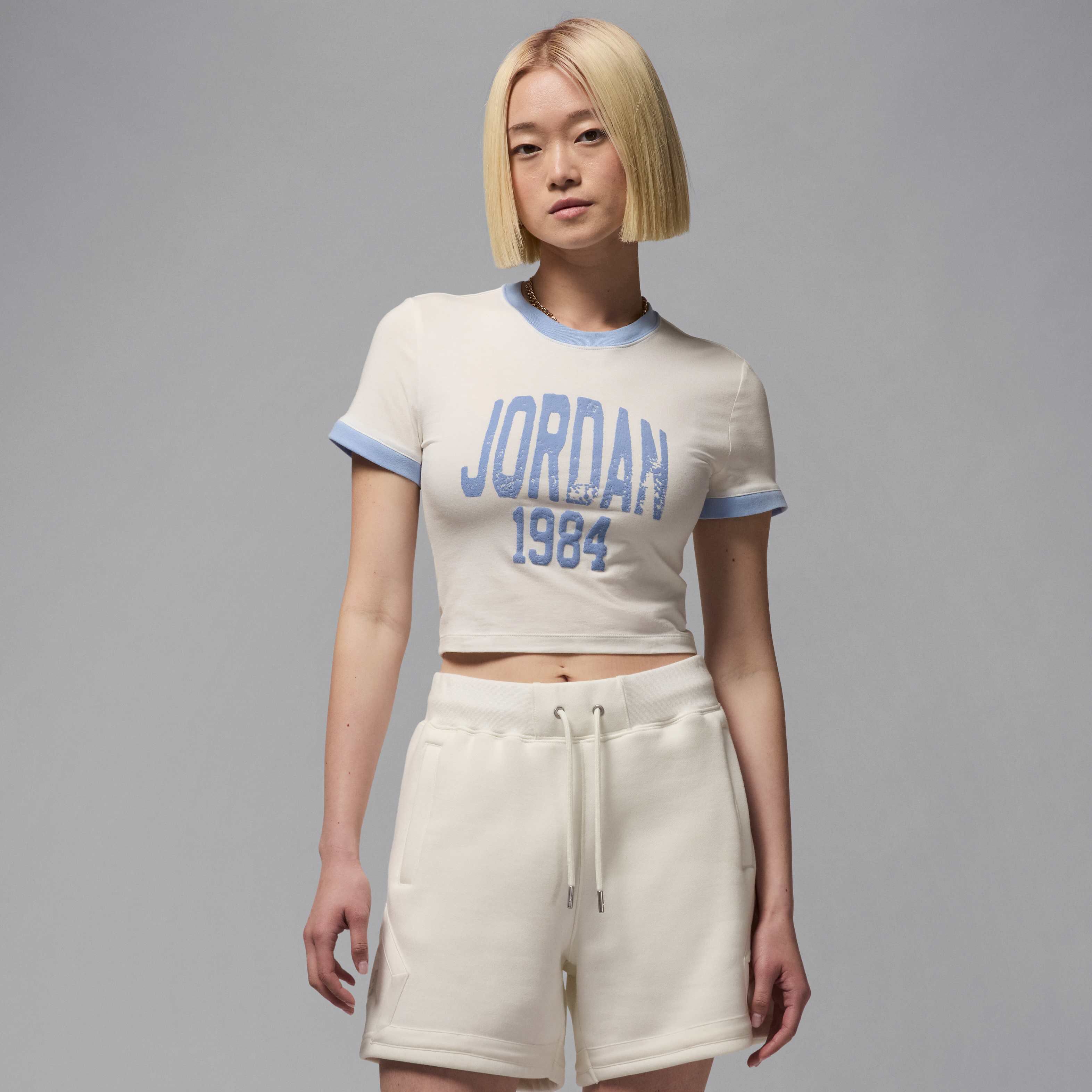 Buy Jordan Women's Cropped Graphic T-Shirt - Sail | Nike UAE