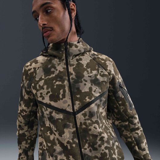 New In Men's Jackets & Gilets-Nike, Nike Tech, Men's Full-Zip Fleece Camo Windrunner Jacket