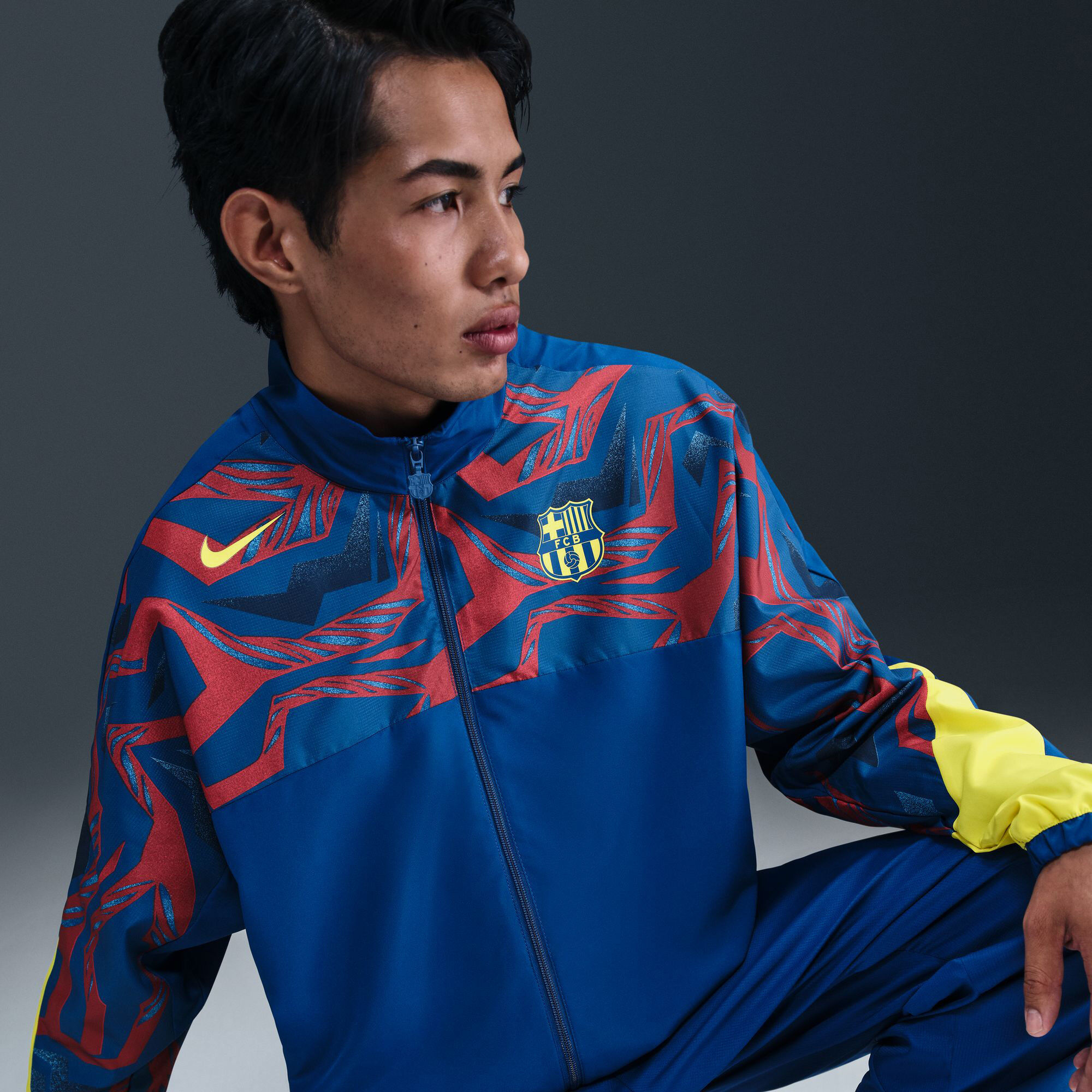 Buy FC Barcelona Starting 5 Fourth Men's Nike Soccer Woven Jacket