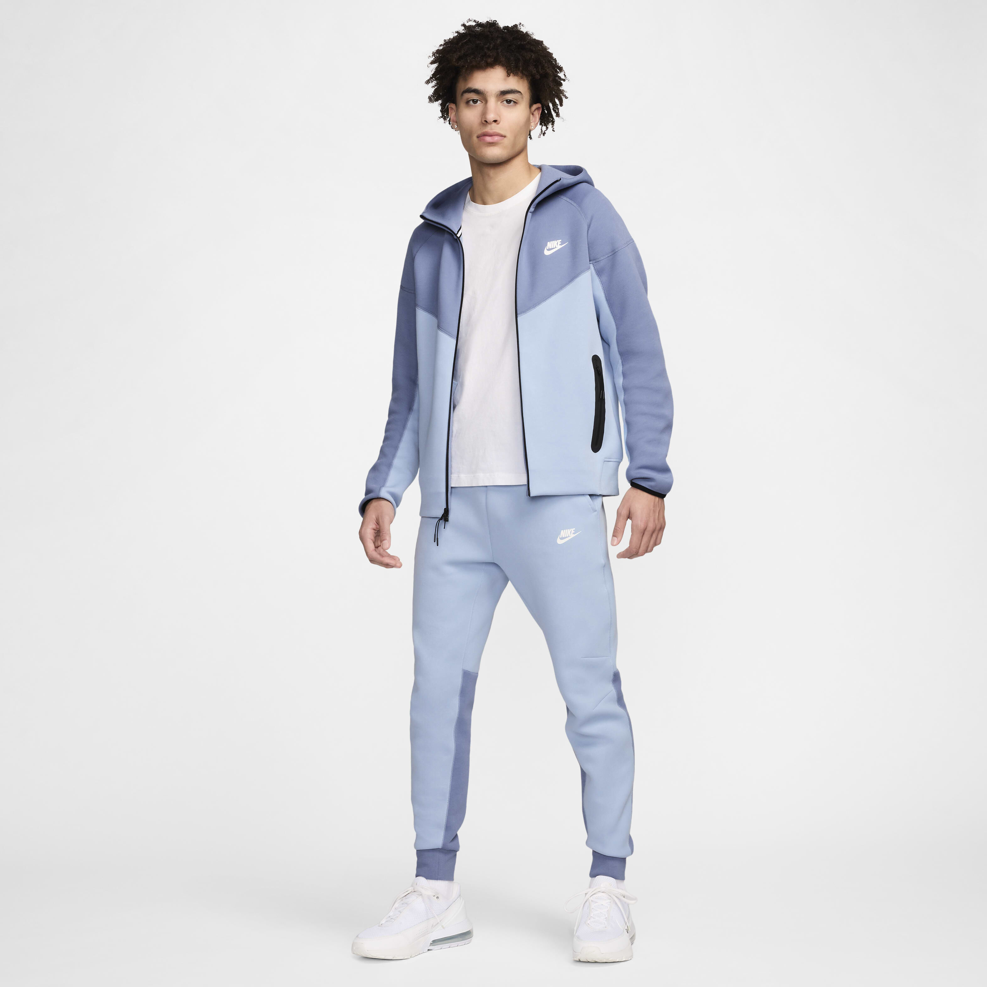 Grey and white nike tech pants clearance