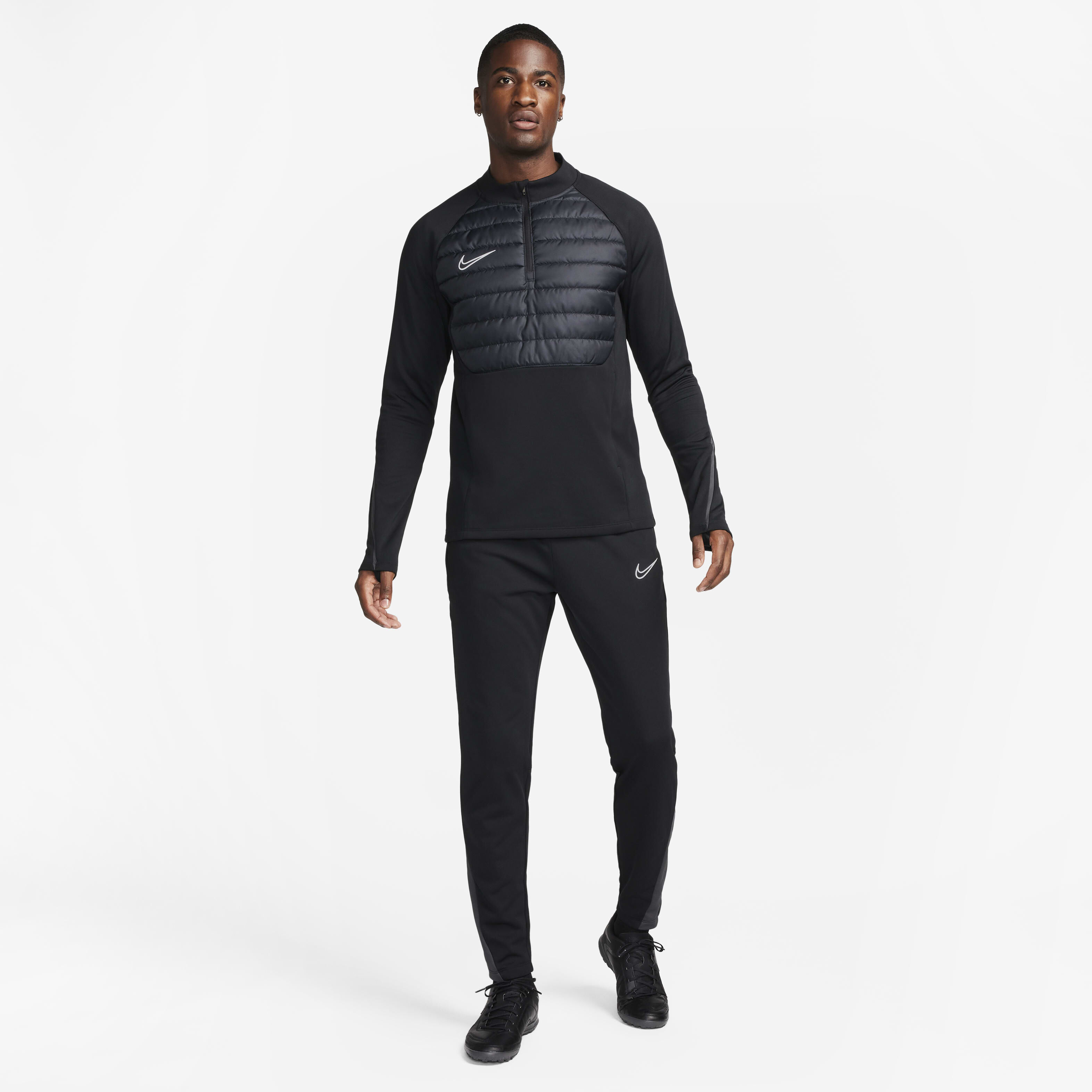 Buy Nike Academy Winter Warrior Men s Therma FIT 1 2 Zip Football Top Black Anthracite Nike UAE Official