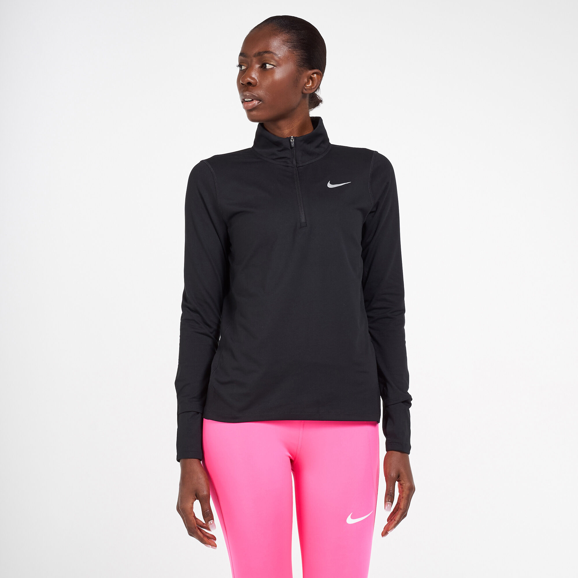 Nike women's half deals zip running top grey