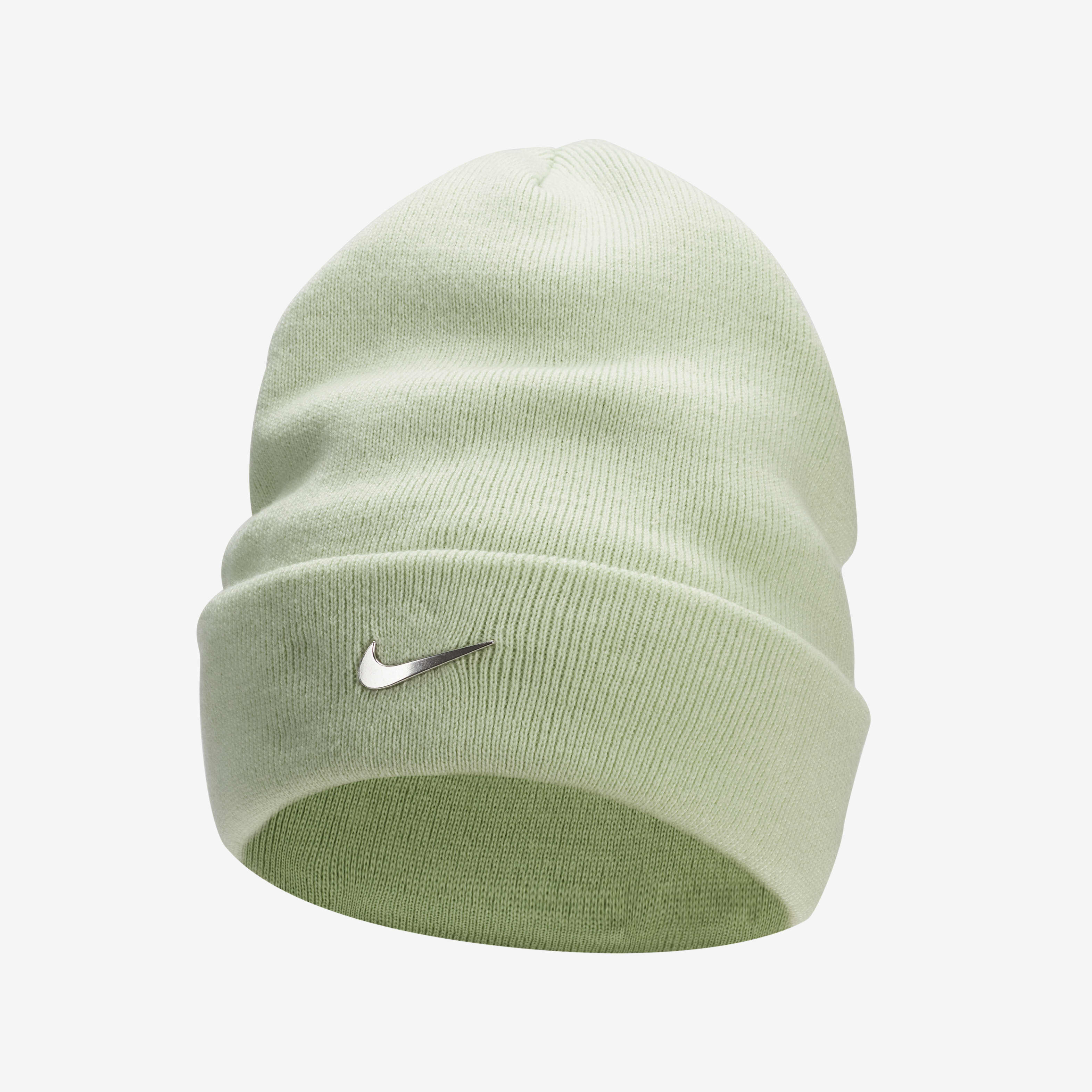 Buy Nike Peak Standard Cuff Metal Swoosh Beanie Honeydew Metallic Silver Nike UAE Official