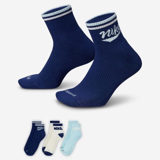 Men's Socks-Nike, Nike Everyday Plus, Ankle Socks (3 Pairs) Men's Socks-Nike, Nike Everyday Plus, Ankle Socks (3 Pairs)
