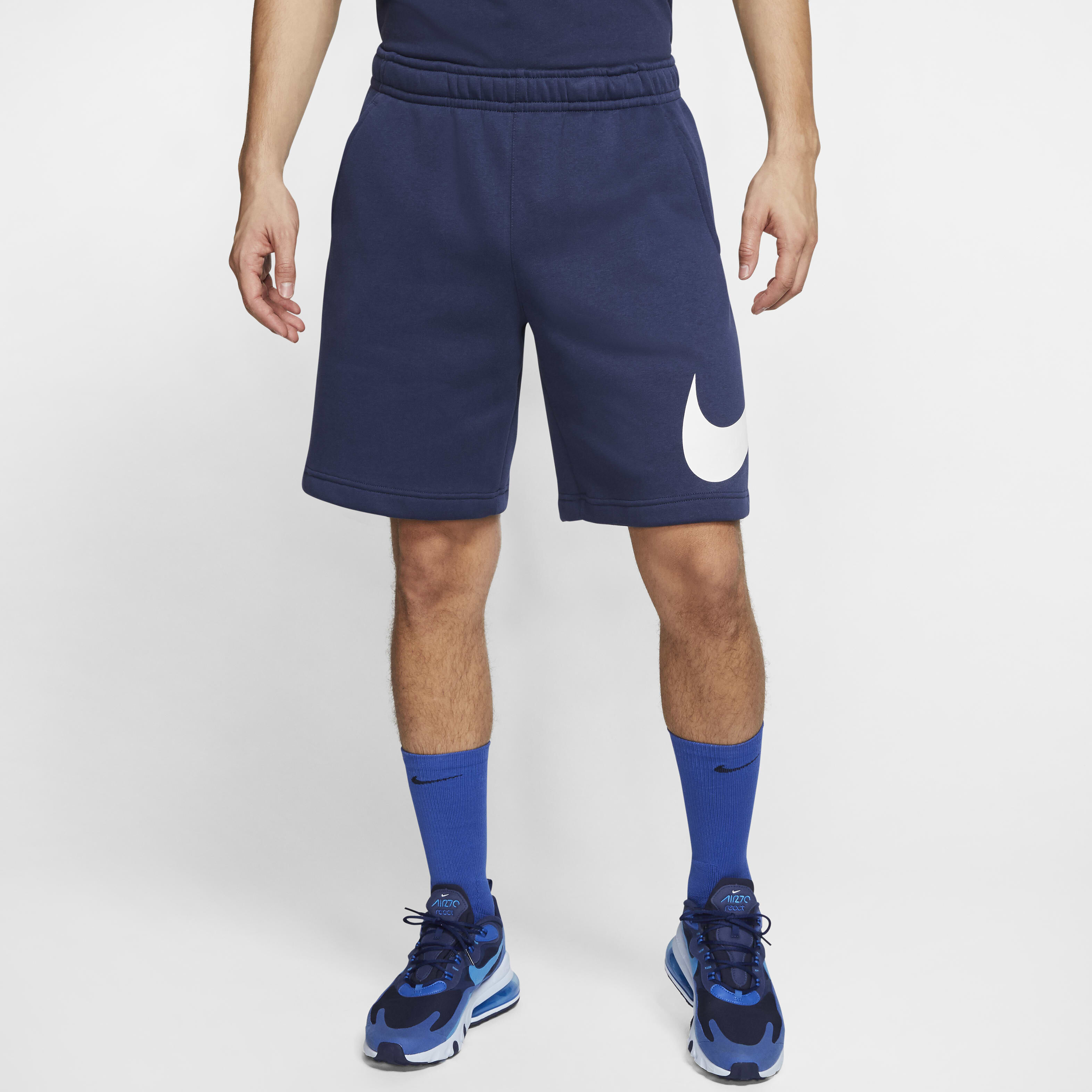 Navy blue nike sweat shorts deals