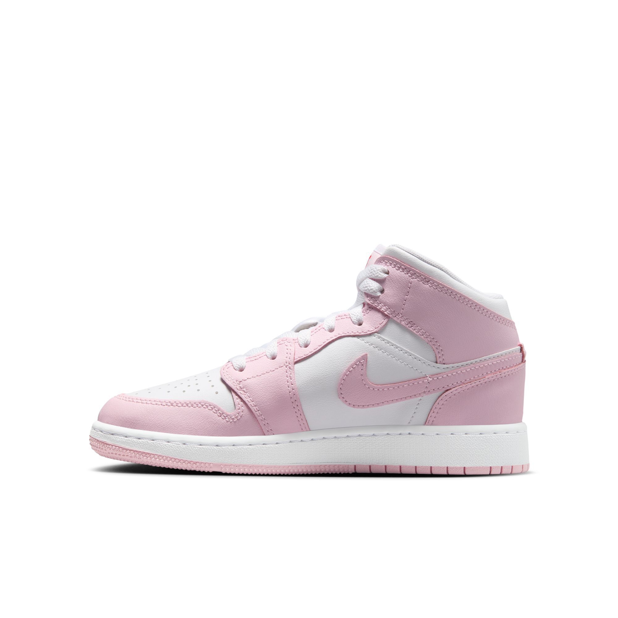 Buy Air Jordan 1 Mid Older Kids Shoes Pink Foam Fire Red White Nike UAE Official