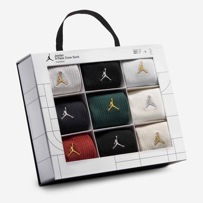 Two Color Jordan Box Buy Jordan Older Kids' Festive Crew Gift Box (9 Pairs) - Birch Heather ...