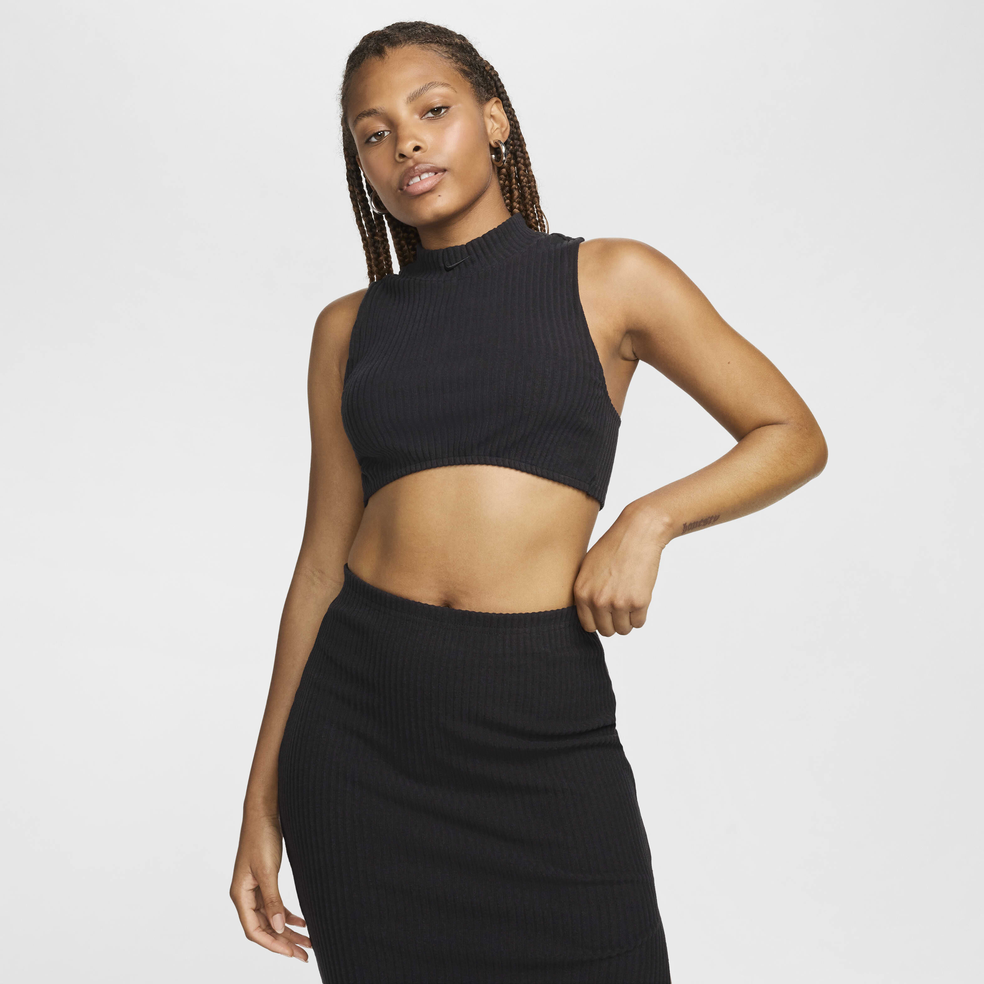 Buy Nike Sportswear Chill Rib Women s Tight Mock Neck Cropped Tank Top Nike UAE Official