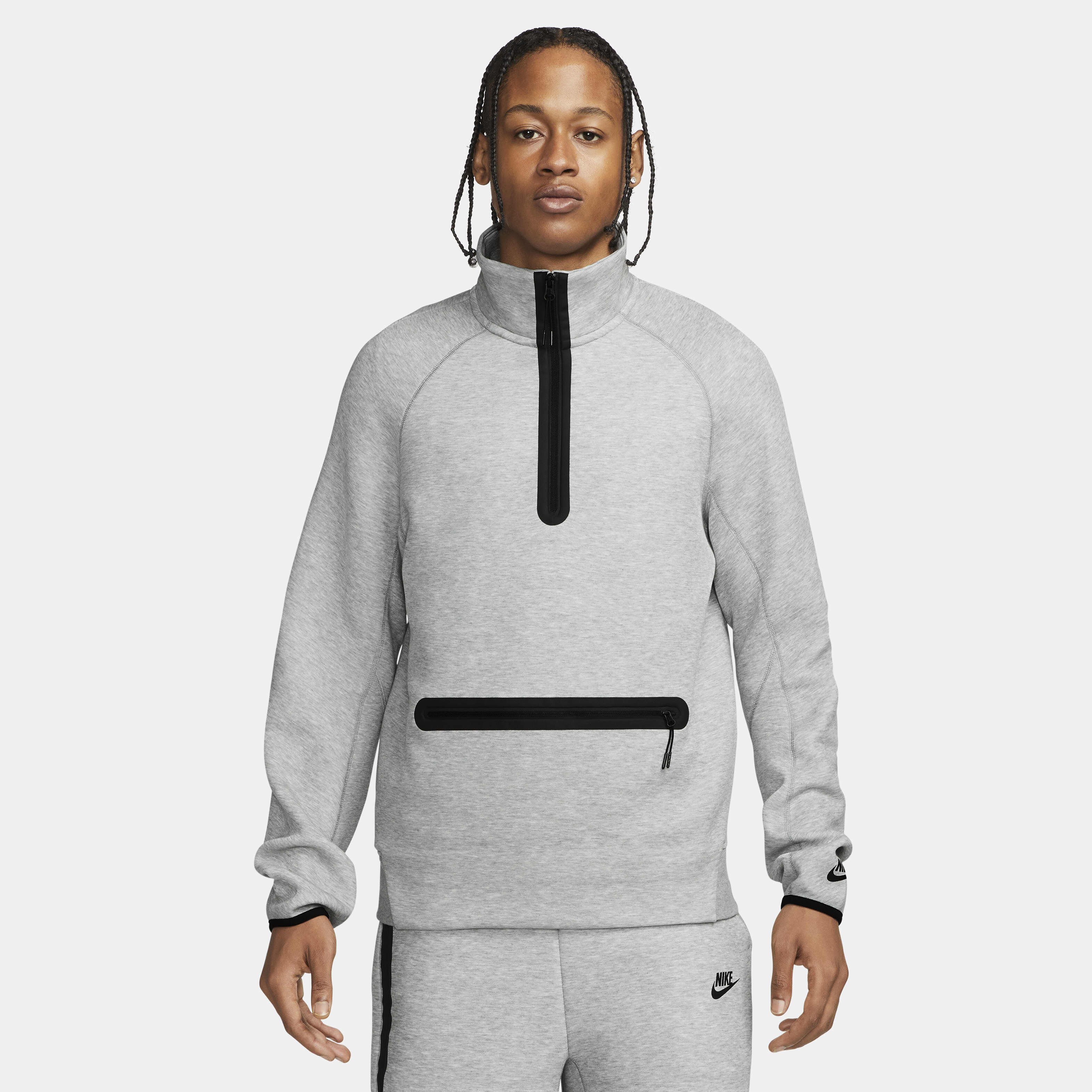 Buy Nike Sportswear Tech Fleece Men s 1 2 Zip Sweatshirt Dark Grey Heather Black Nike UAE Official