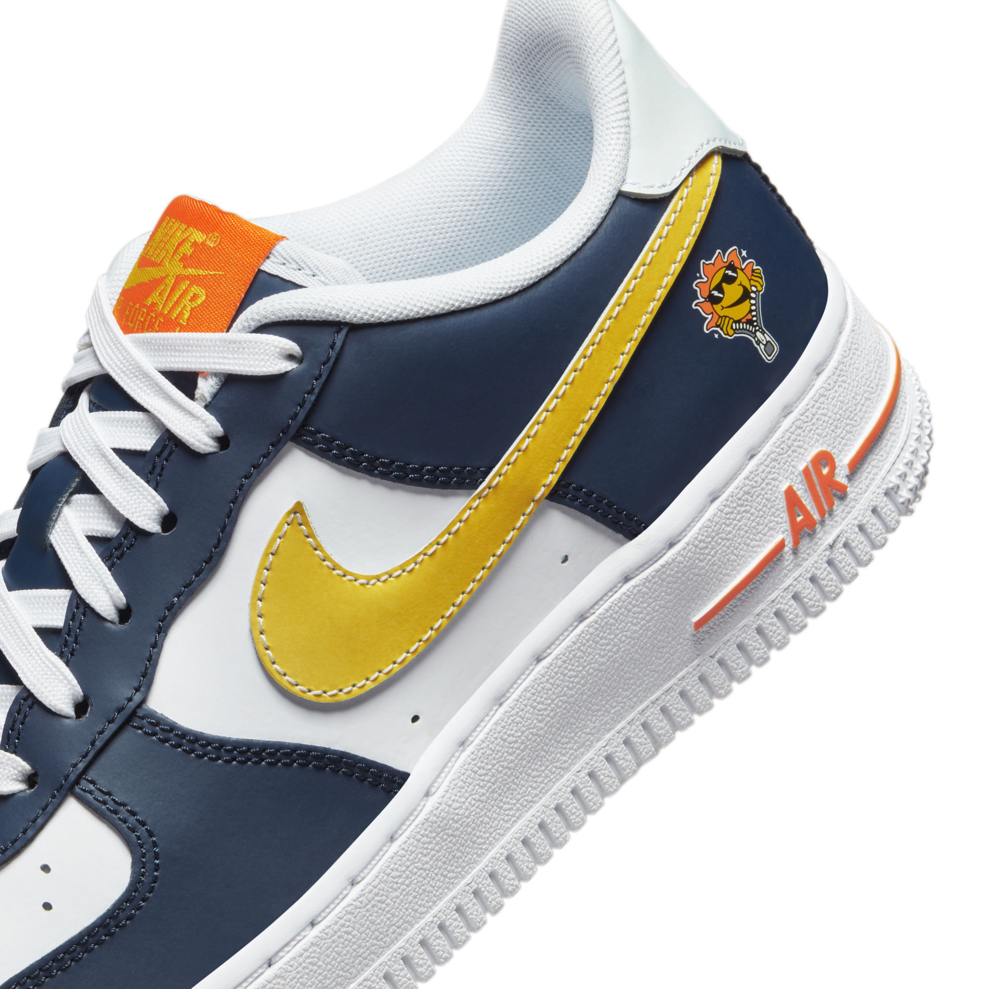 Nike air force 1 navy blue orange top