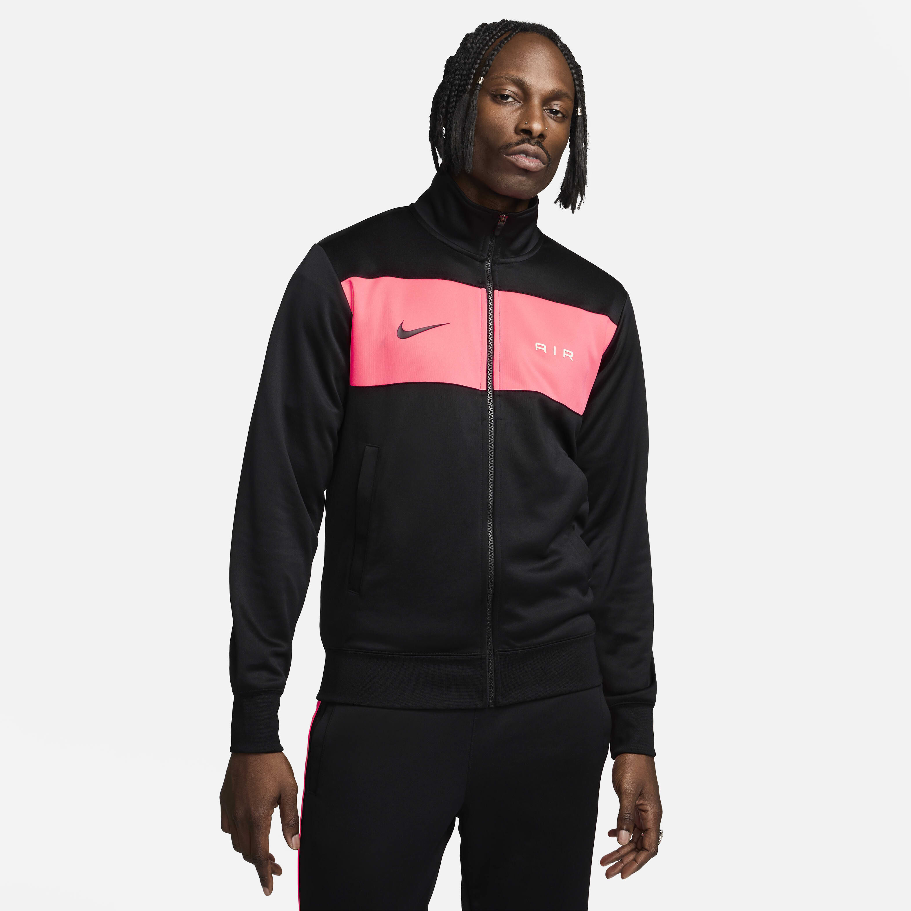 Nike air tracksuit black and grey clearance
