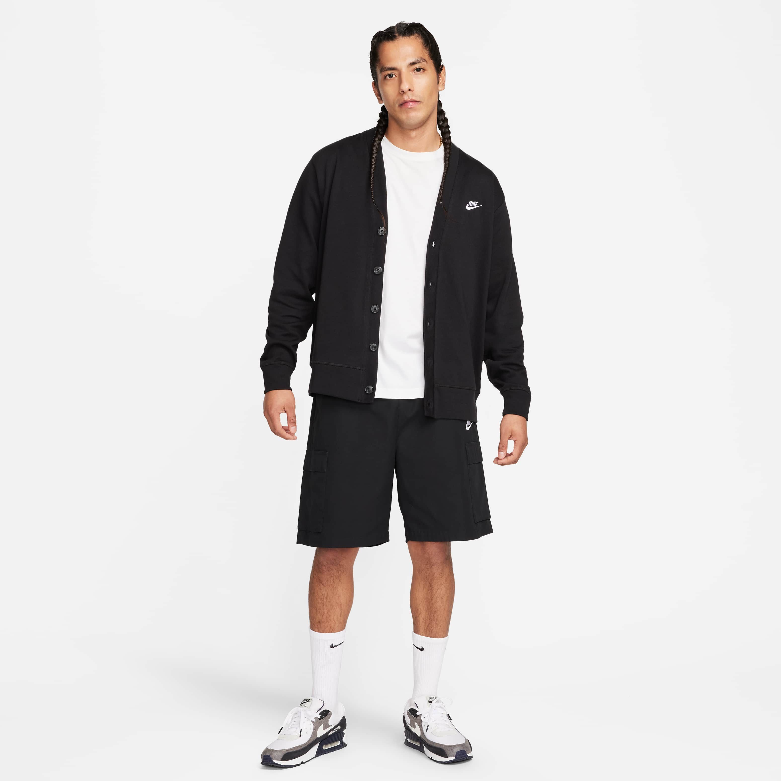 カーディガン Nike Club Knit Fairway Cardigan Black - Asia NIKE Club Knit Fairway Cardigan FN3898 010 - Shiekh