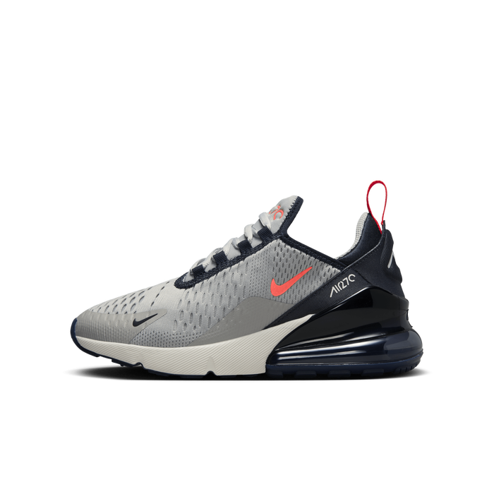 Grey and red top air max 270