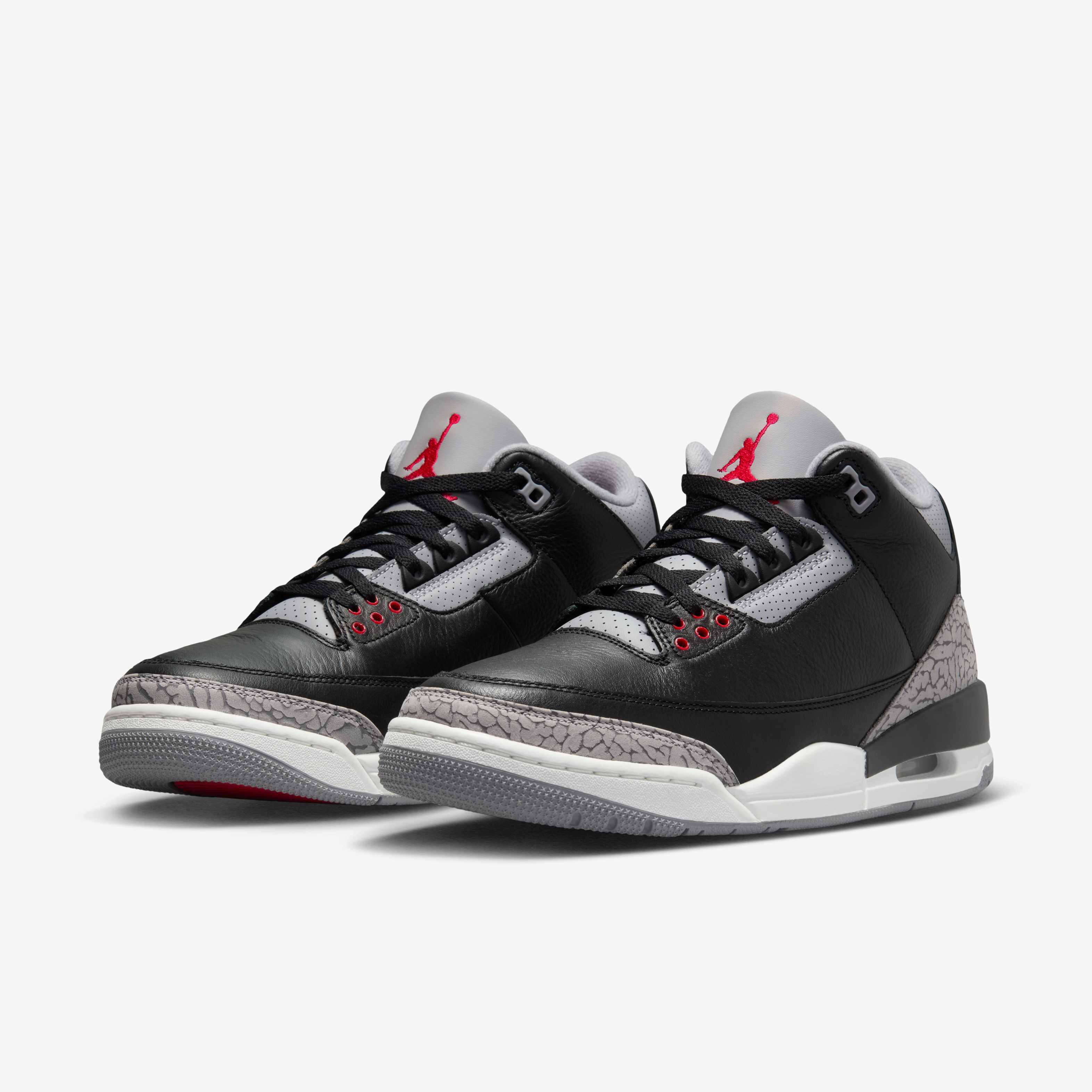 Buy Air Jordan 3 Retro Black Cement Men s Shoes Black Cement Grey Summit White Fire Red Nike UAE Official