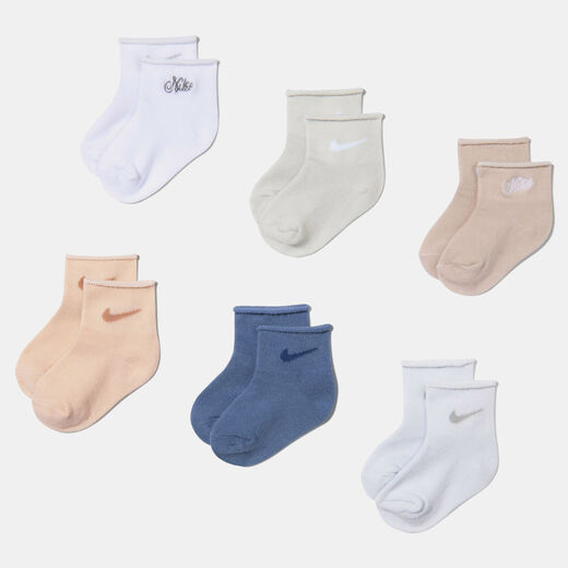 Kids Crew Socks-Nike, Nike, Infant/Toddler Rolled Welt Socks (6 Pairs)