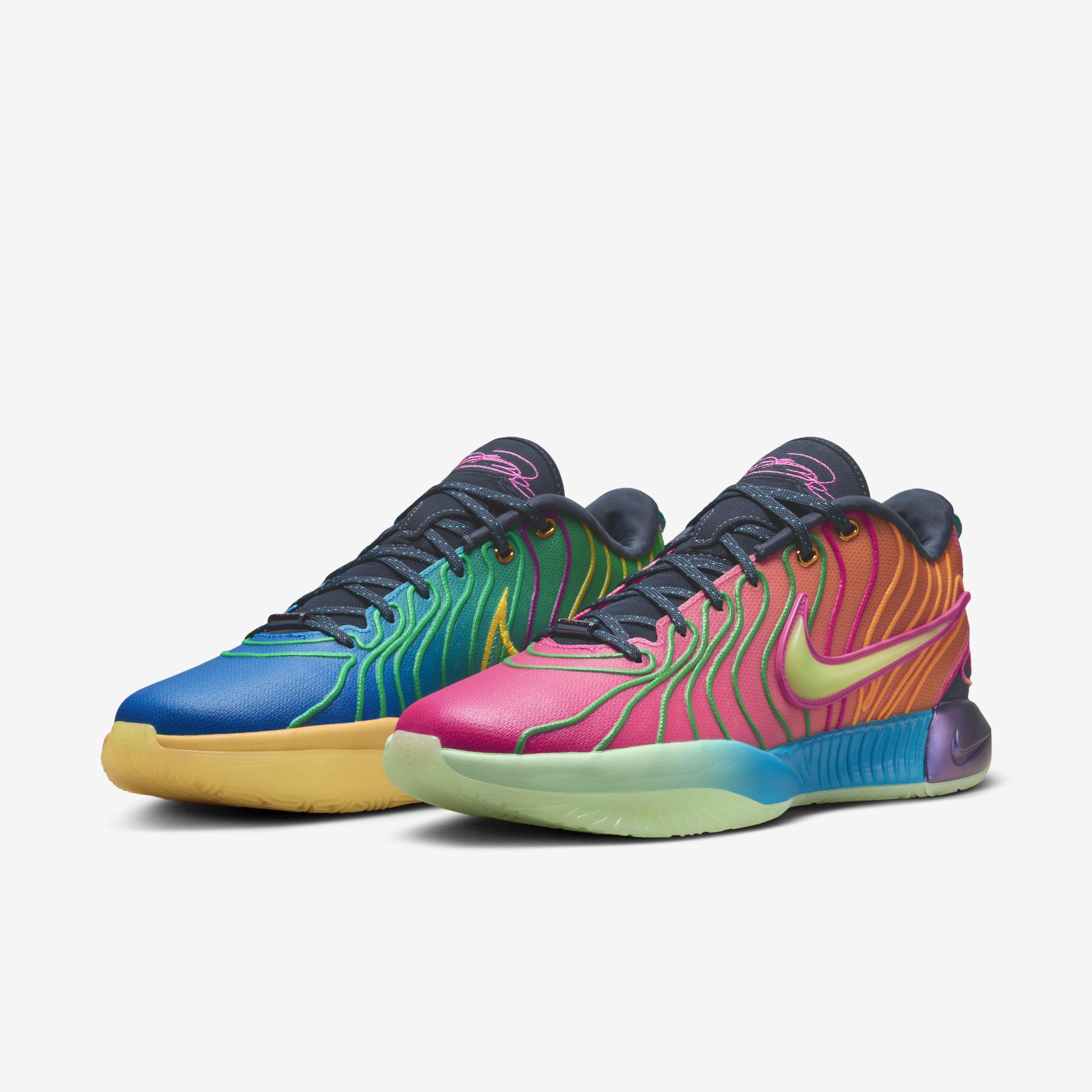 Multi color lebrons sales