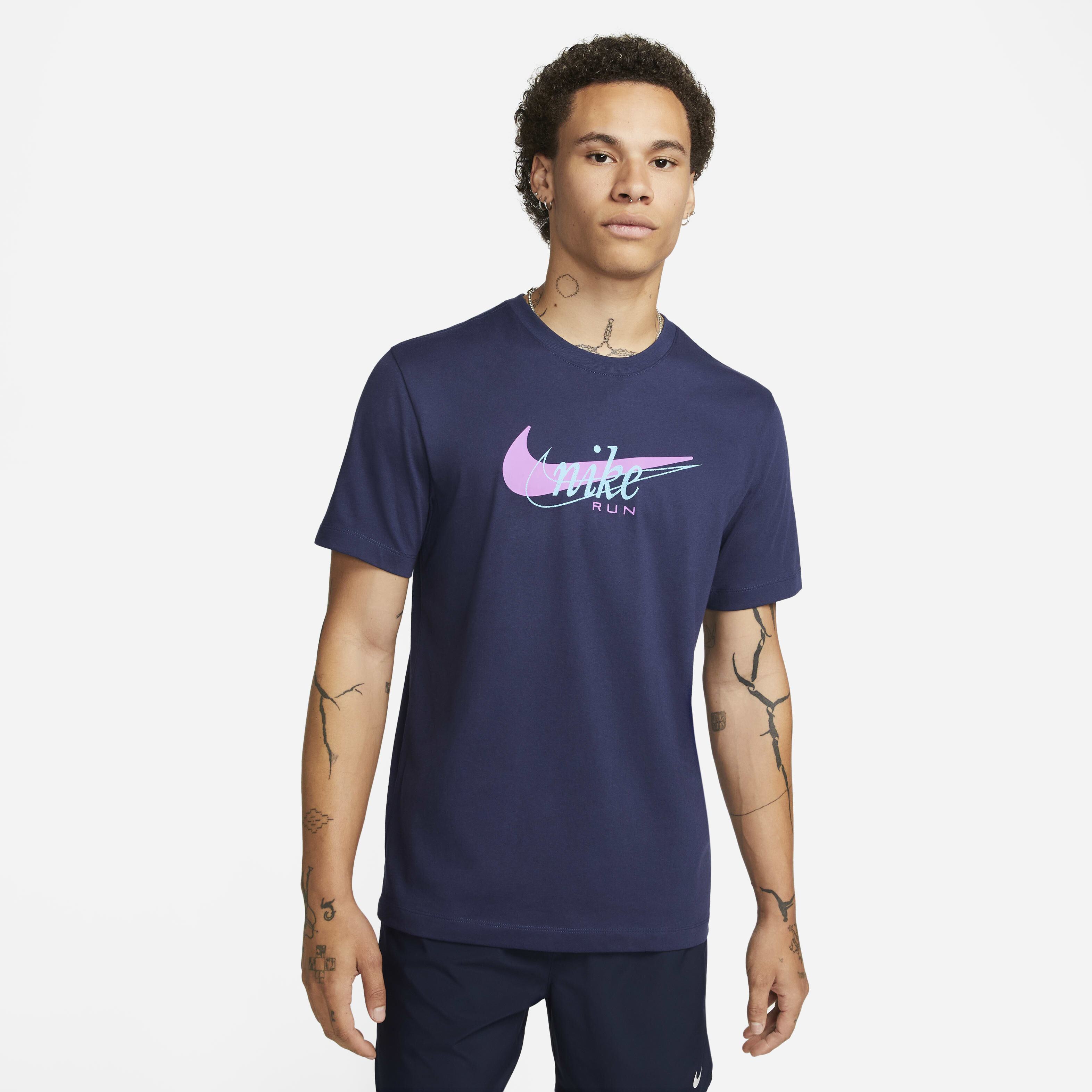 Navy blue dri fit shirt on sale