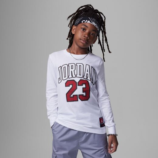 T-Shirts & Tops-JRDN, Jordan Practice Flight Long Sleeve Tee, Big Kids T-Shirt